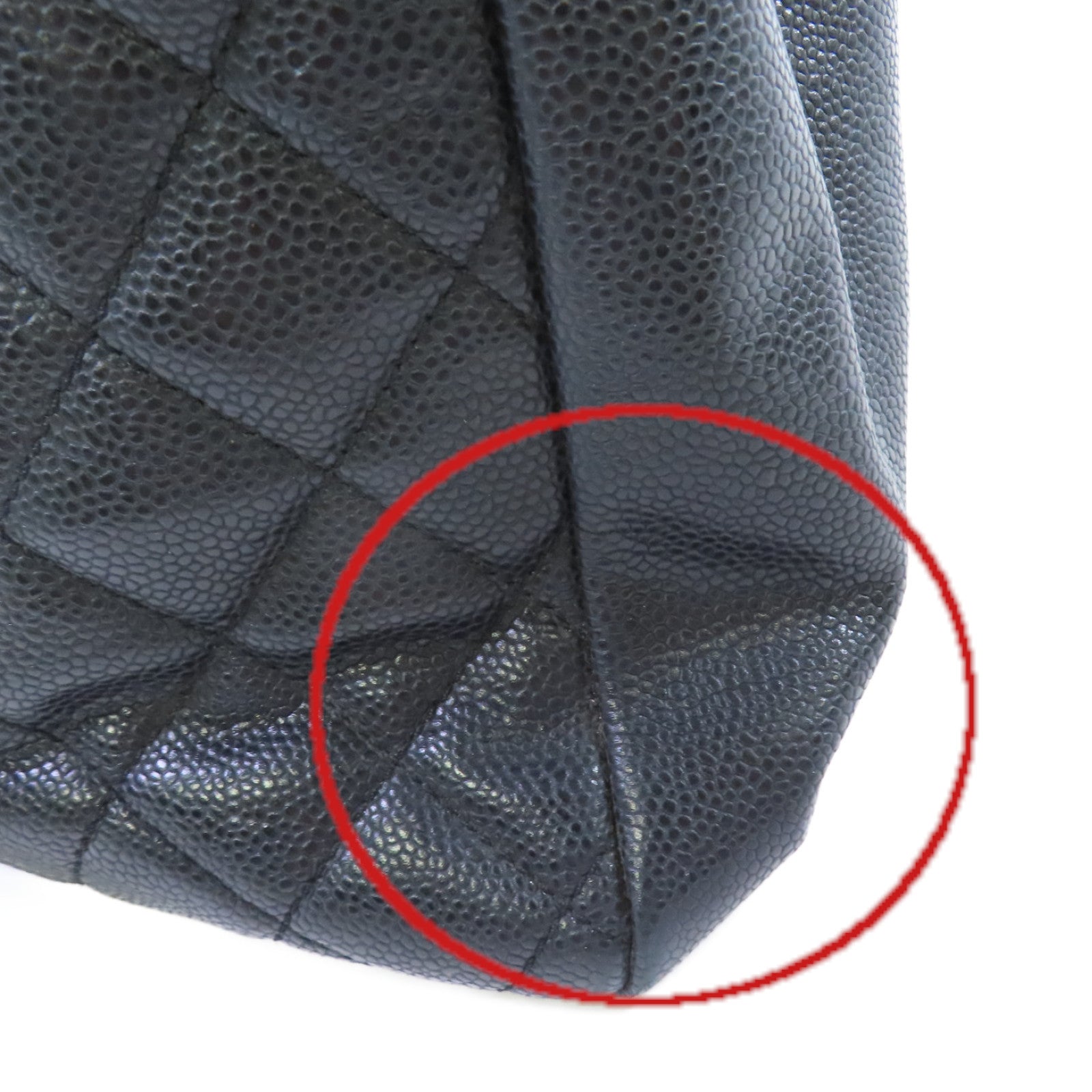 CHANEL 菱格Caviar皮革GST Tote Bag銀扣肩背袋黑色