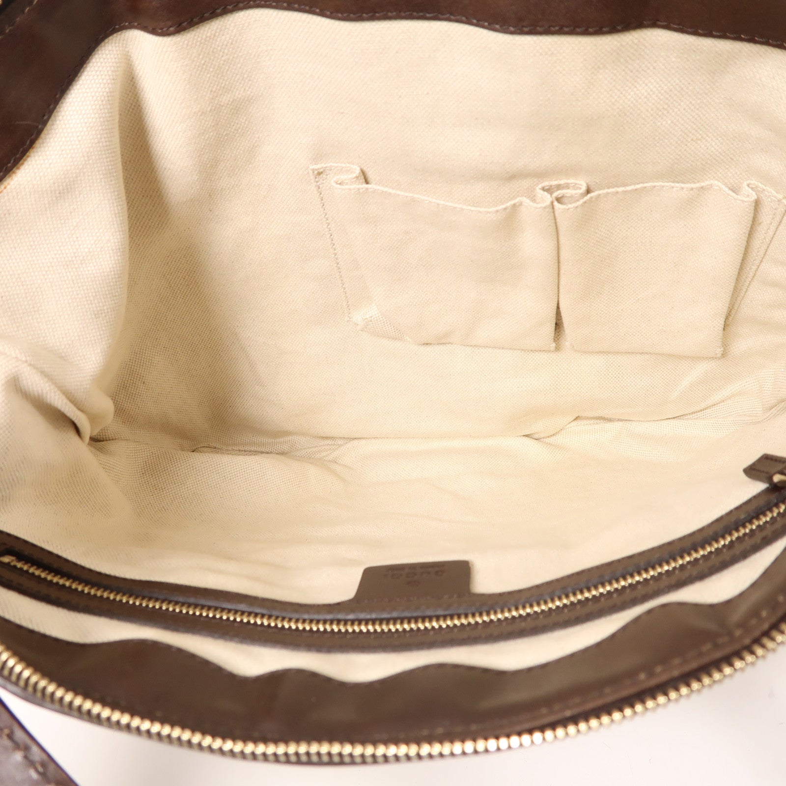 GUCCI 帆布Half Moon Hobo金扣肩背袋