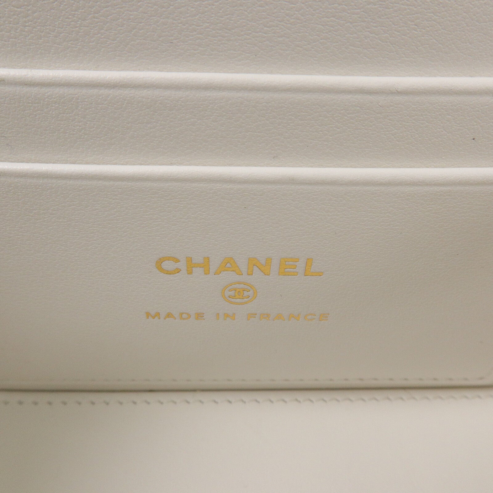 CHANEL 牛皮皮革Vanity Case鏈帶肩背袋