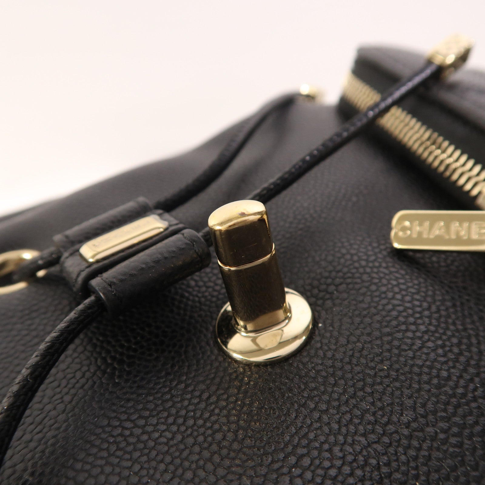 CHANEL 牛皮皮革Backpack金扣背包