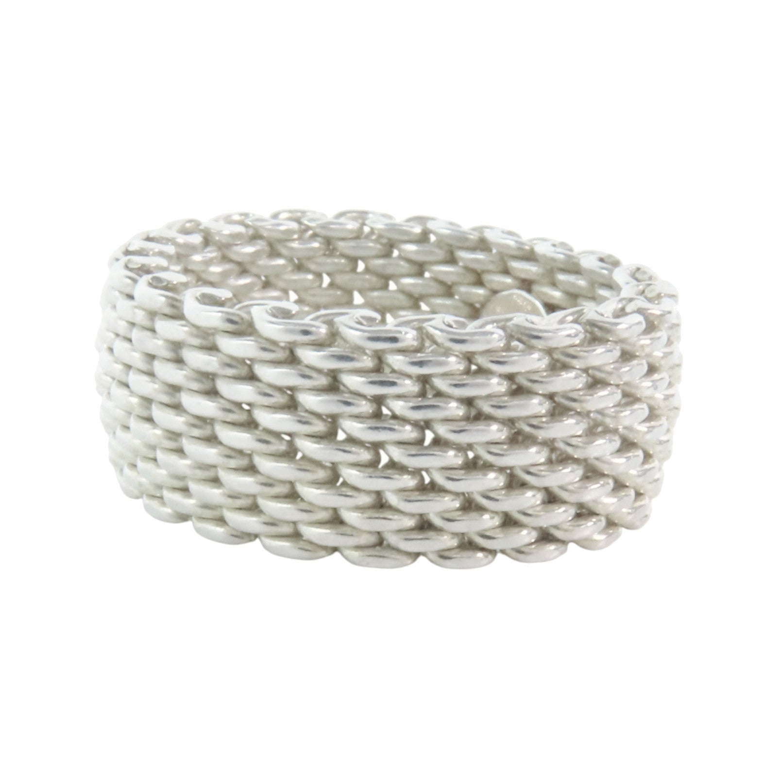 TIFFANY＆CO 925純銀Somerset Mesh Ring戒指US#7