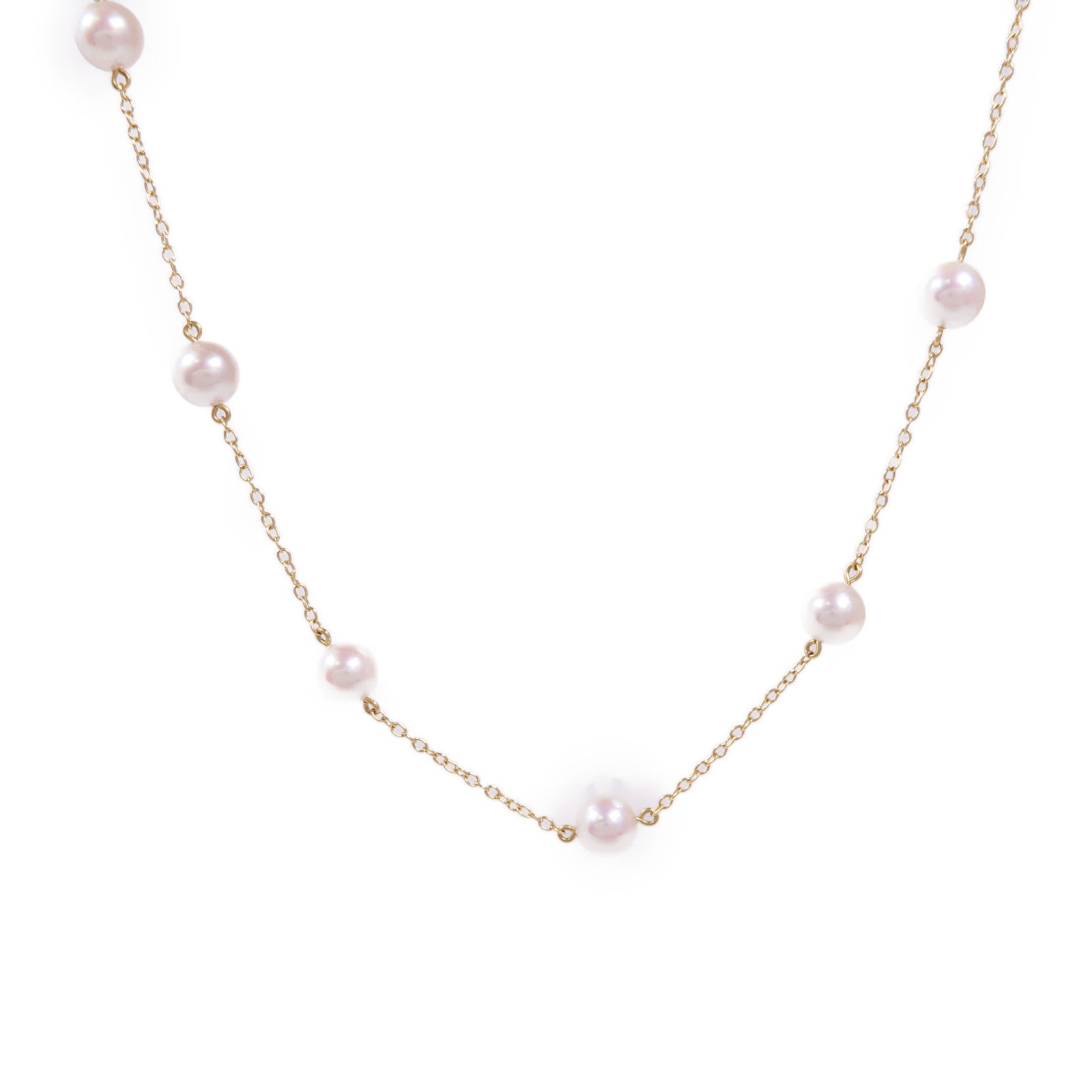 MIKIMOTO Pearl Necklace 18K Yellow Gold