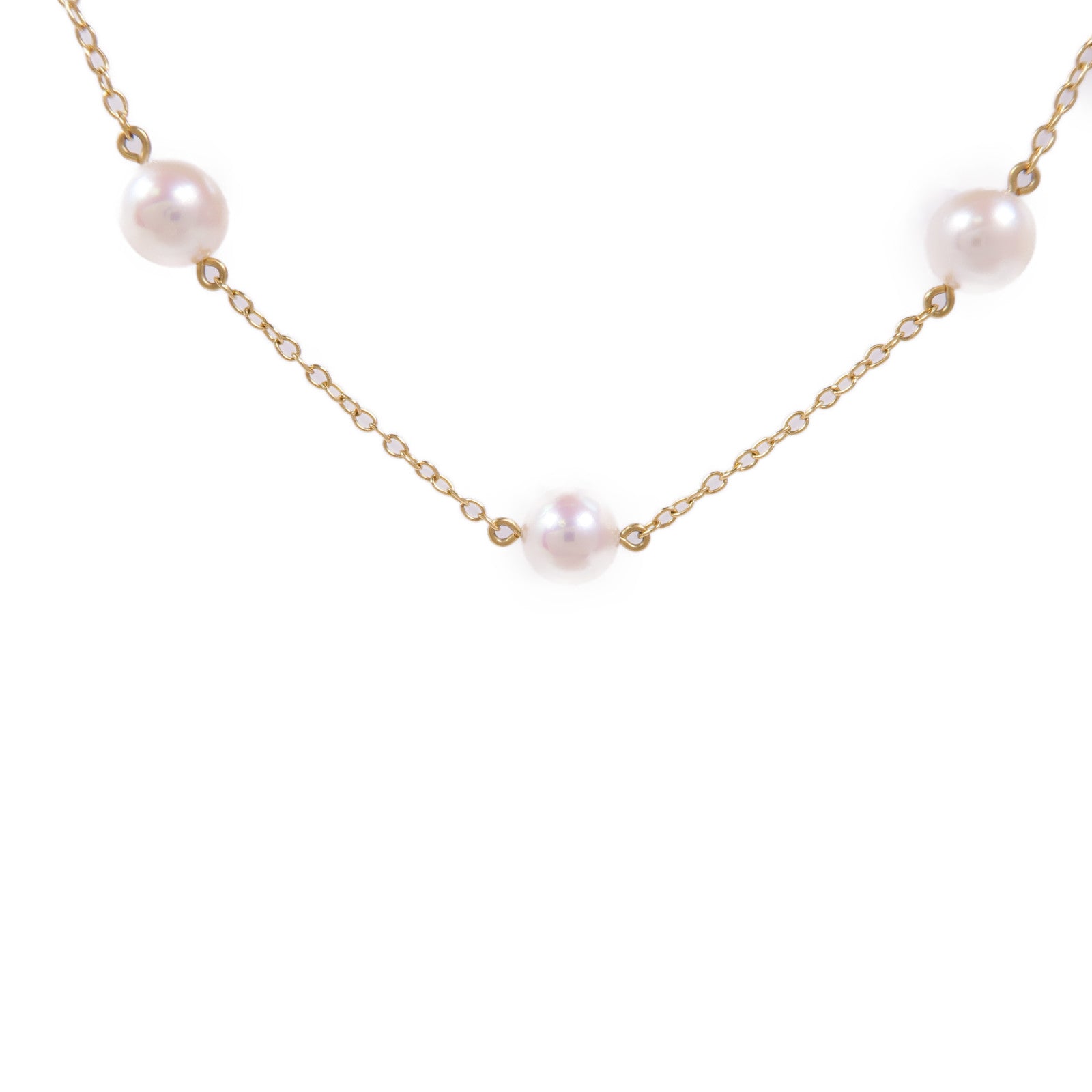 MIKIMOTO Pearl Necklace 18K Yellow Gold