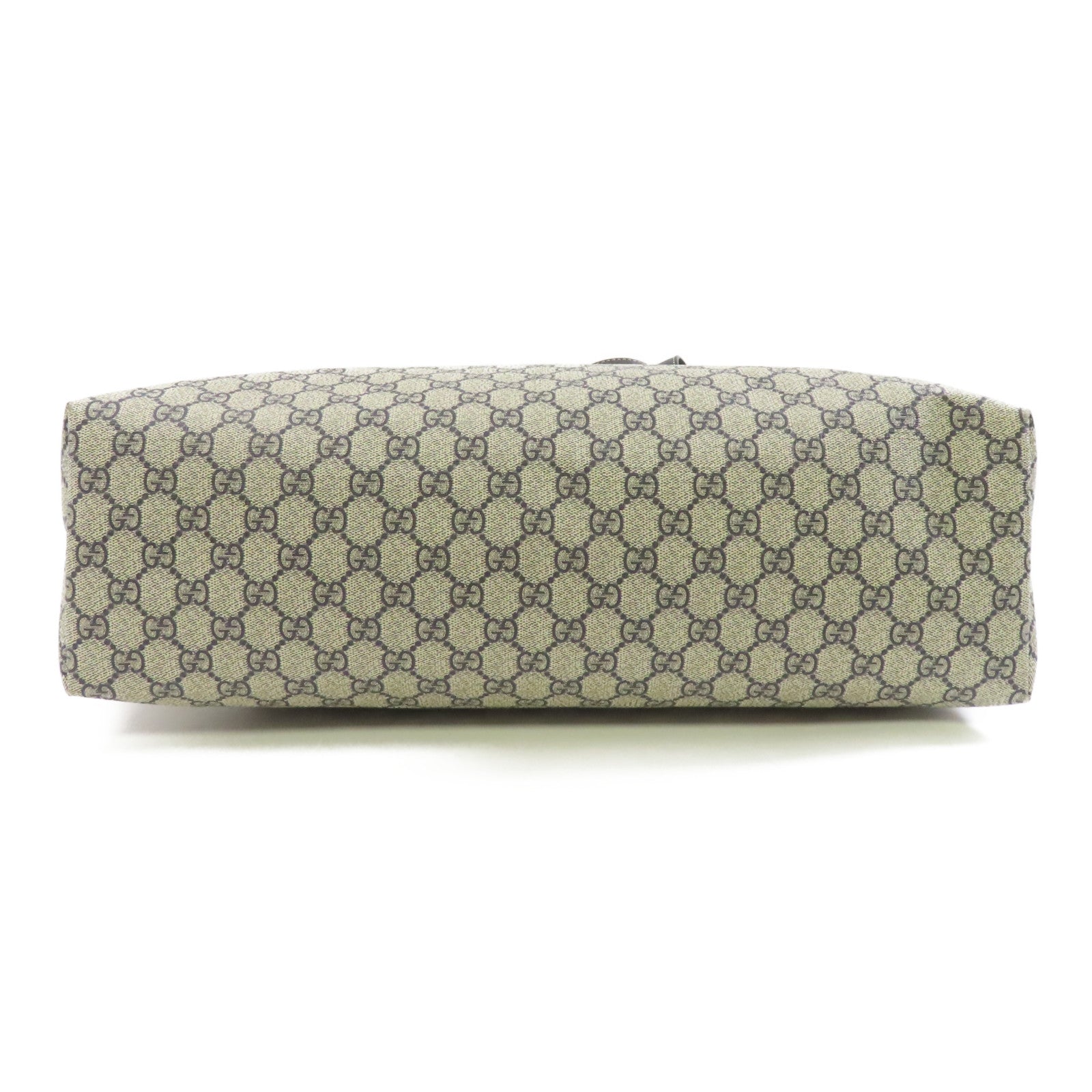 GUCCI 塗層帆布Tote Bag銀扣手挽袋藍色米色