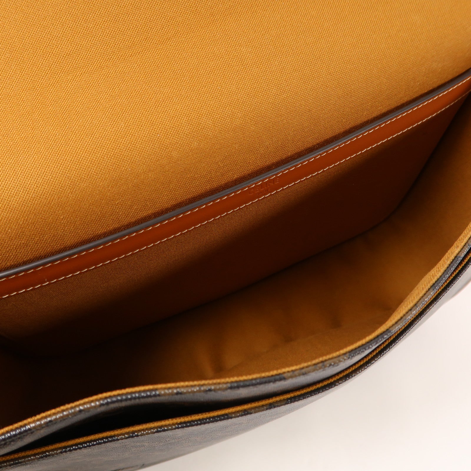 CELINE 塗層帆布Messenger Folce金扣肩背袋