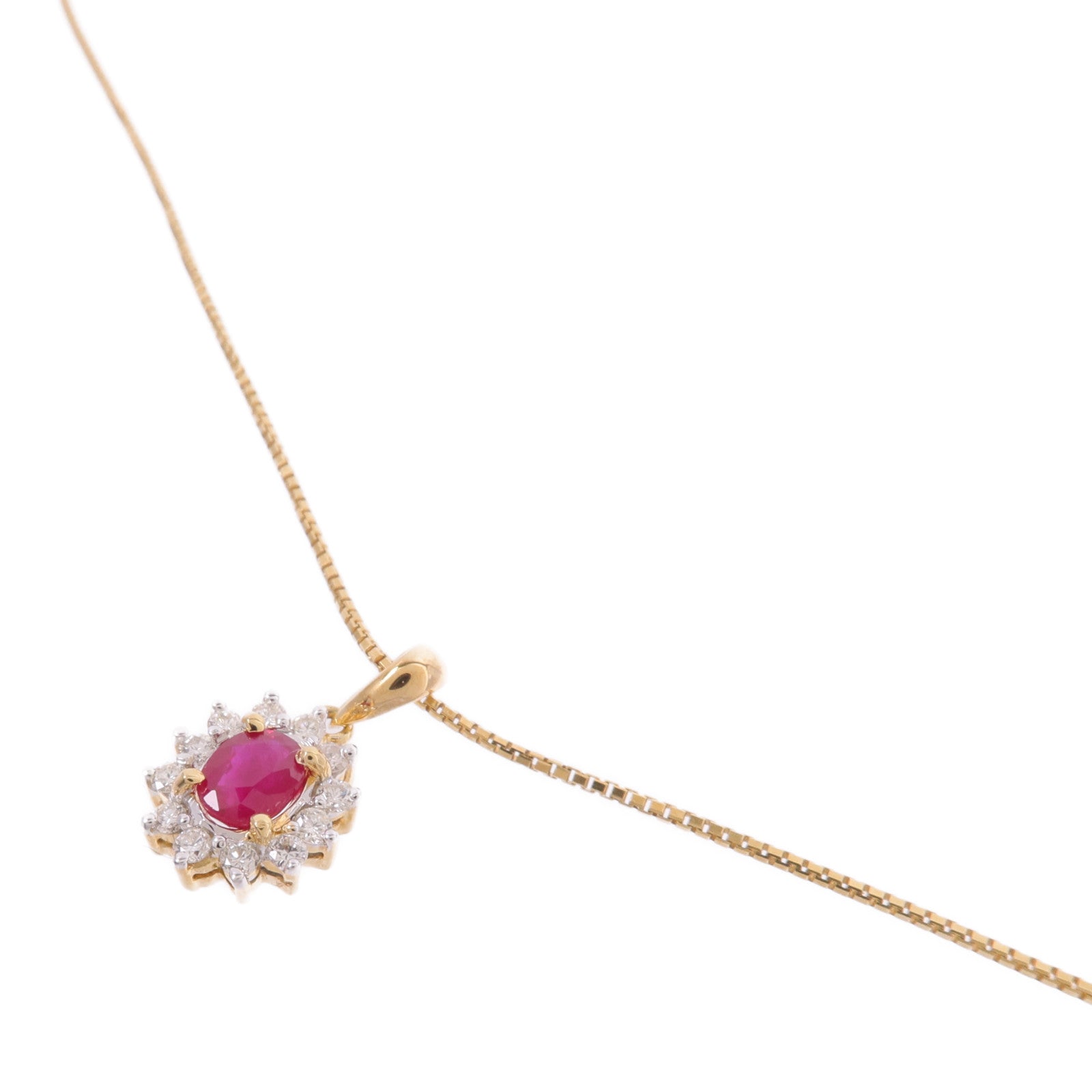 JEWELRY 18K黃金Ruby Diamond Necklace紅寶石/鑽石項鍊