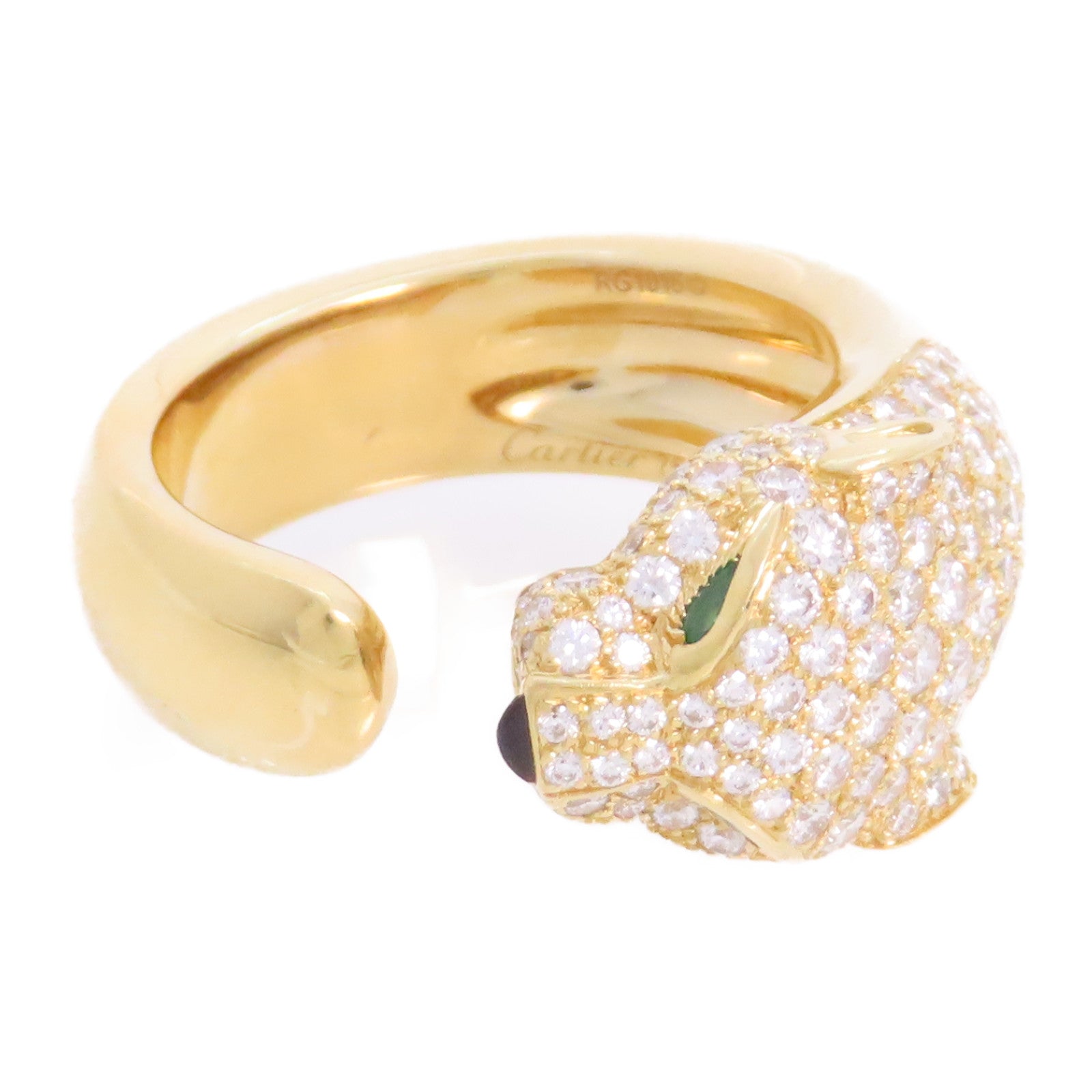 CARTIER 18K黃金/鑽石Panthere de Cartier Diamond Ring戒指Cartier#54/US#6.75