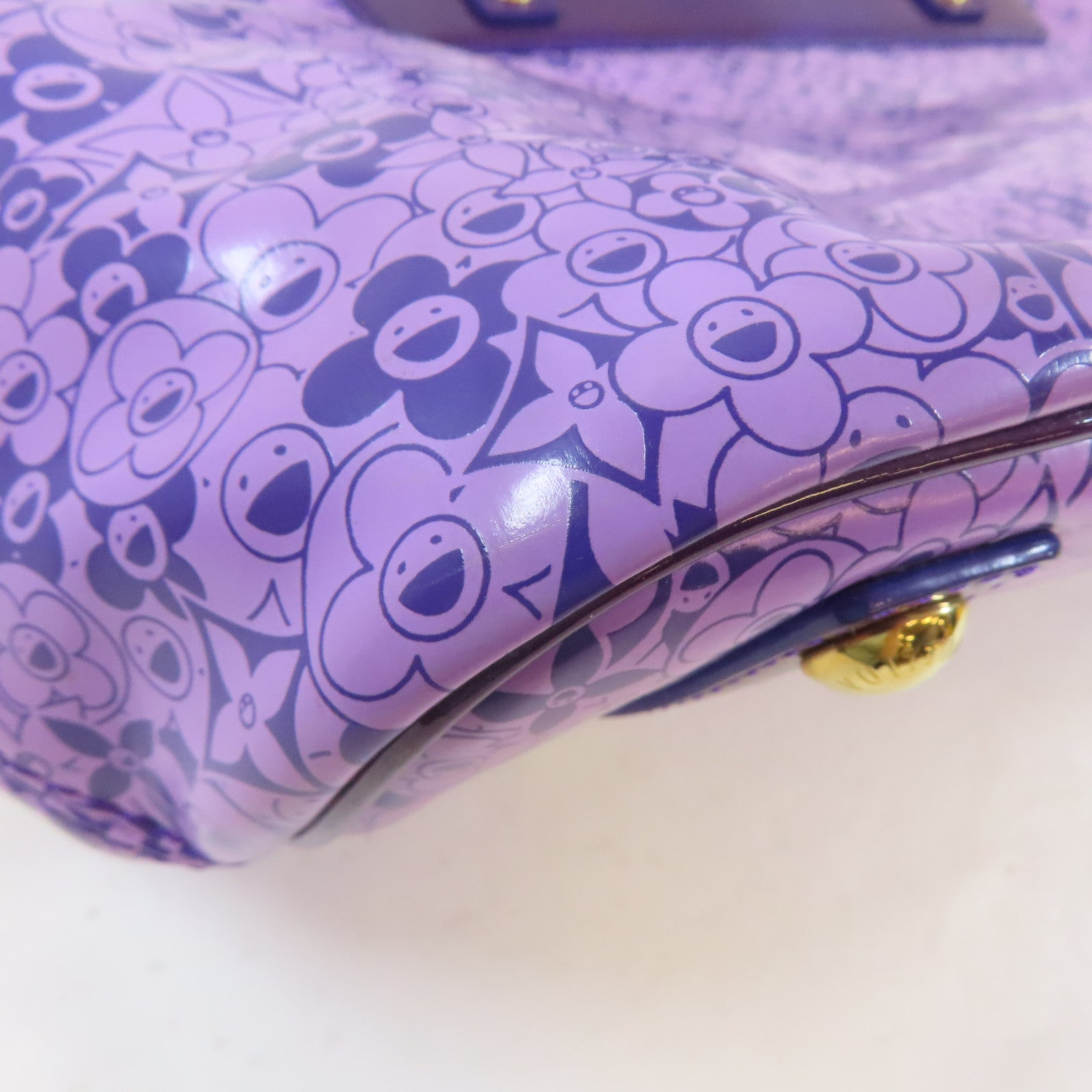 LOUIS VUITTON 【激減優惠】塗層帆布/皮革Cosmic Blossom PM金扣手挽袋紫色