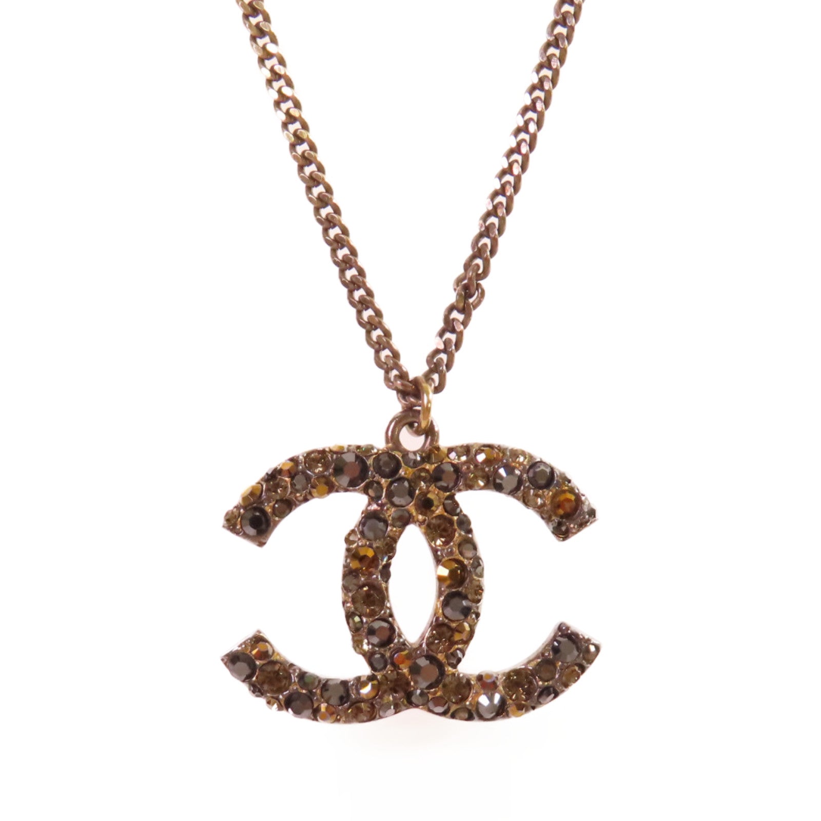 CHANEL 【激減優惠】金屬/水鑽CC Necklace金扣項鍊金色/黑色