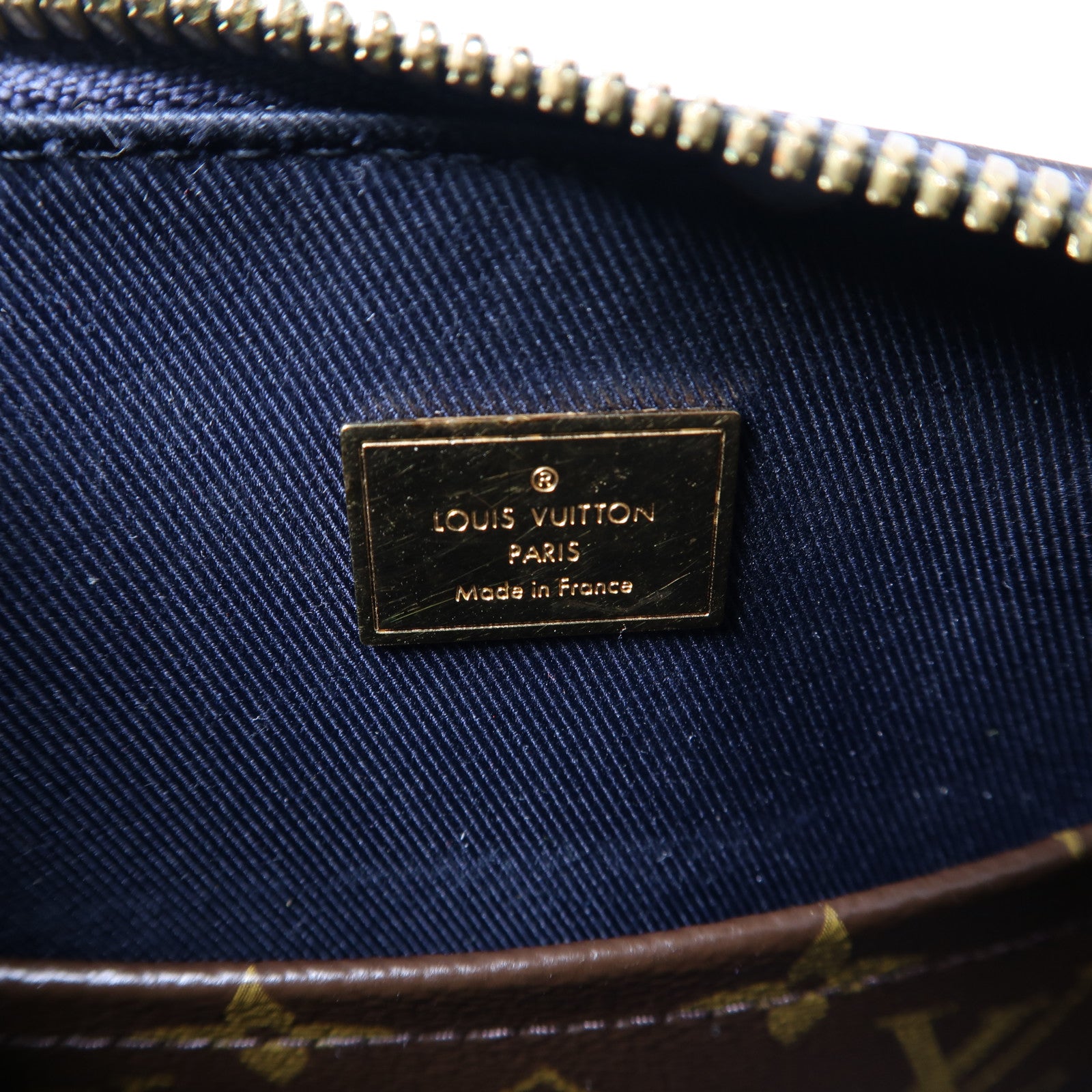 LOUIS VUITTON Monogram/漆皮皮革Alma BB金扣手挽肩背兩用袋深藍色/啡色