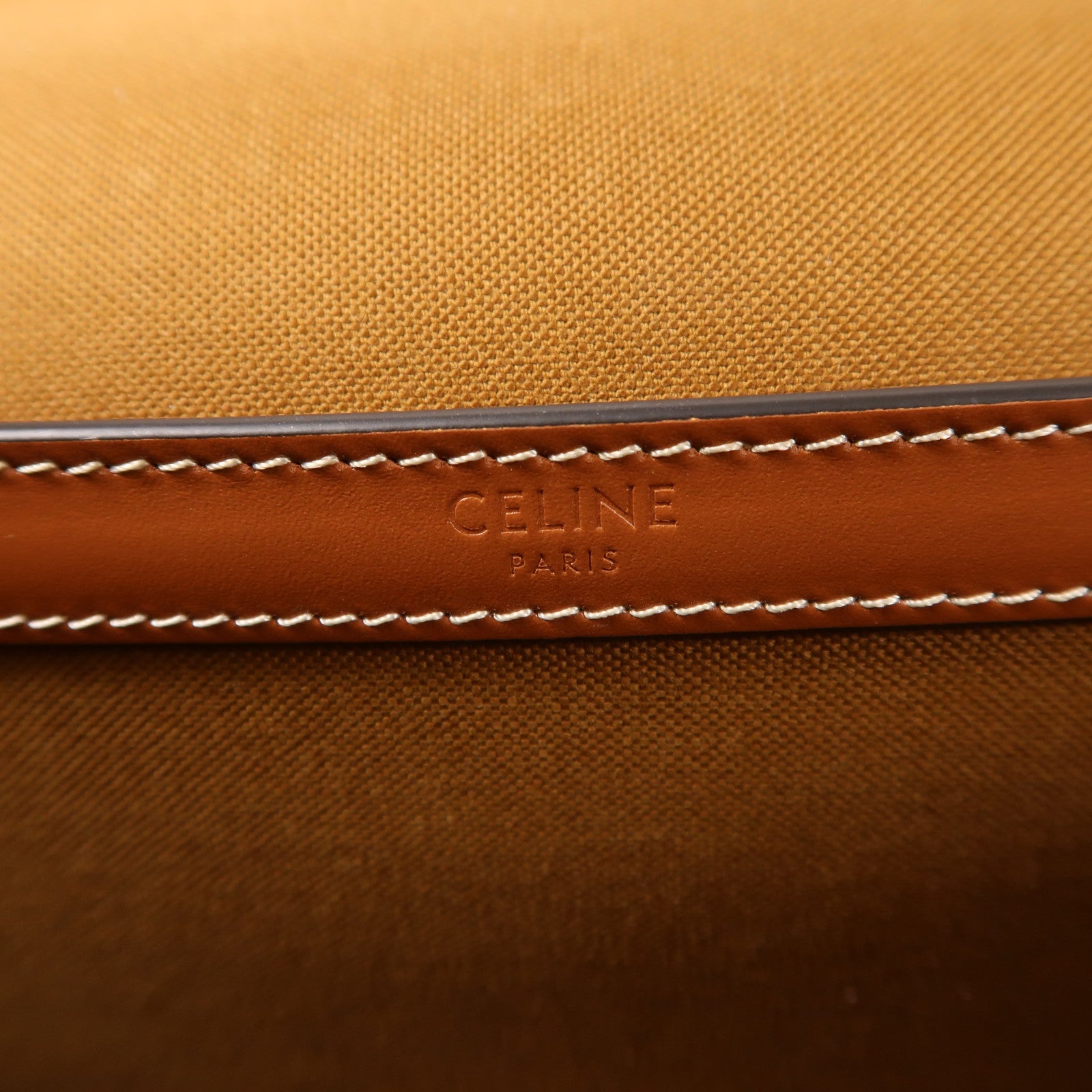 CELINE 塗層帆布Messenger Folce金扣肩背袋