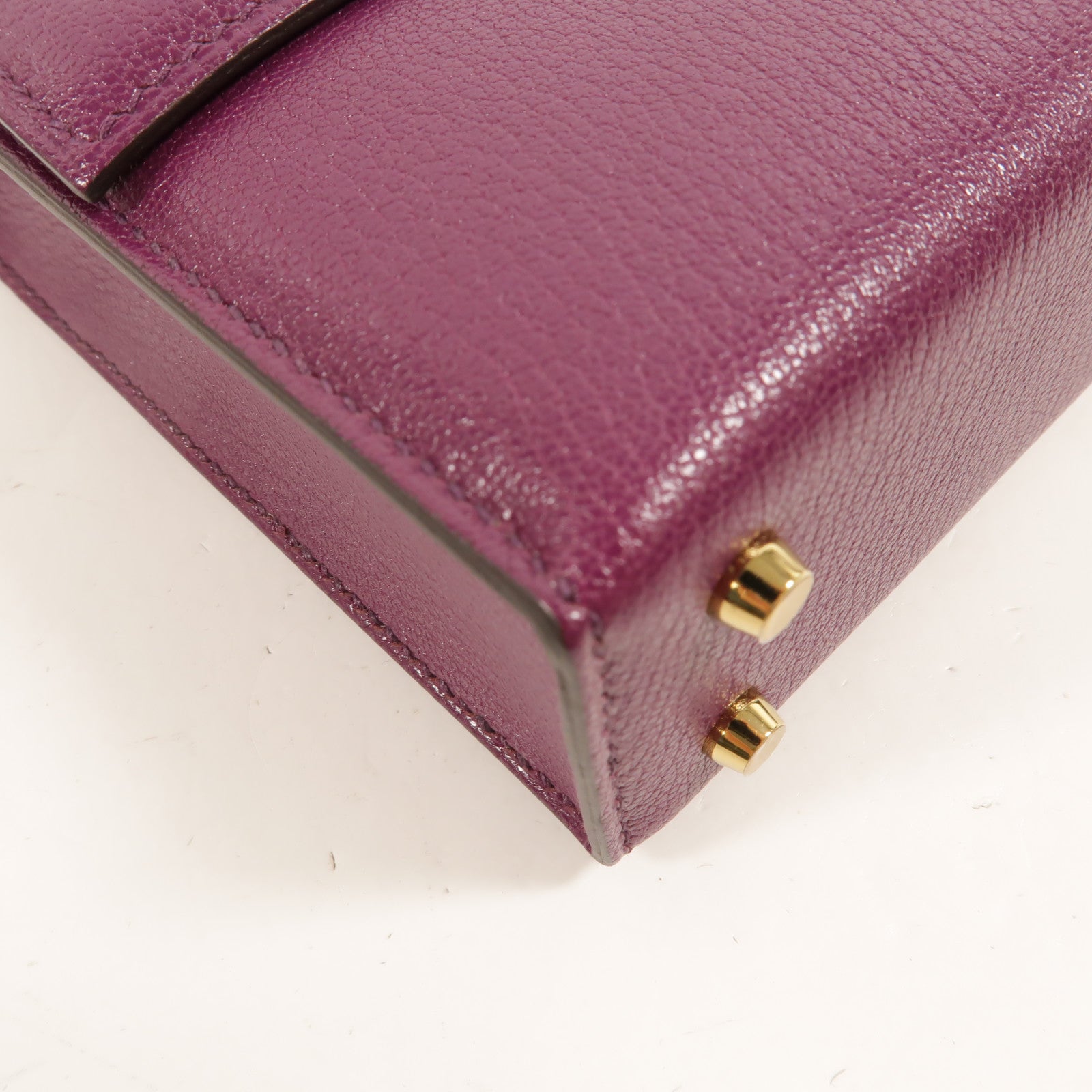 HERMES Chevre皮革Verrou Mini鏈帶肩背袋Anemone