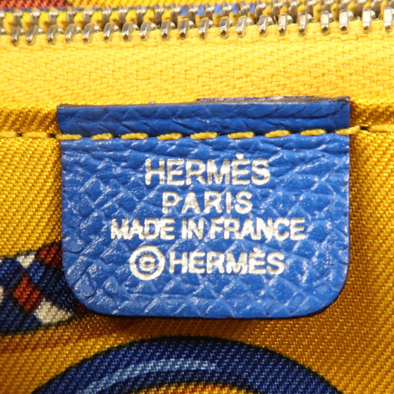 HERMES Epsom皮革Silk In Wallet銀扣錢包Bleu Zellige
