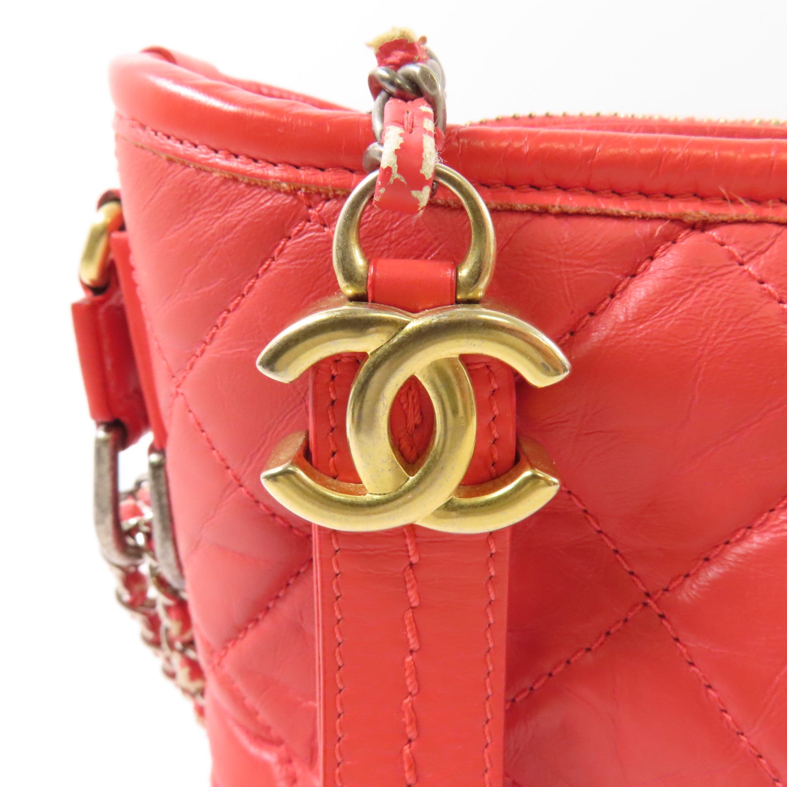 CHANEL 【激減優惠】牛皮皮革Gabrielle Hobo金扣鏈帶肩背袋