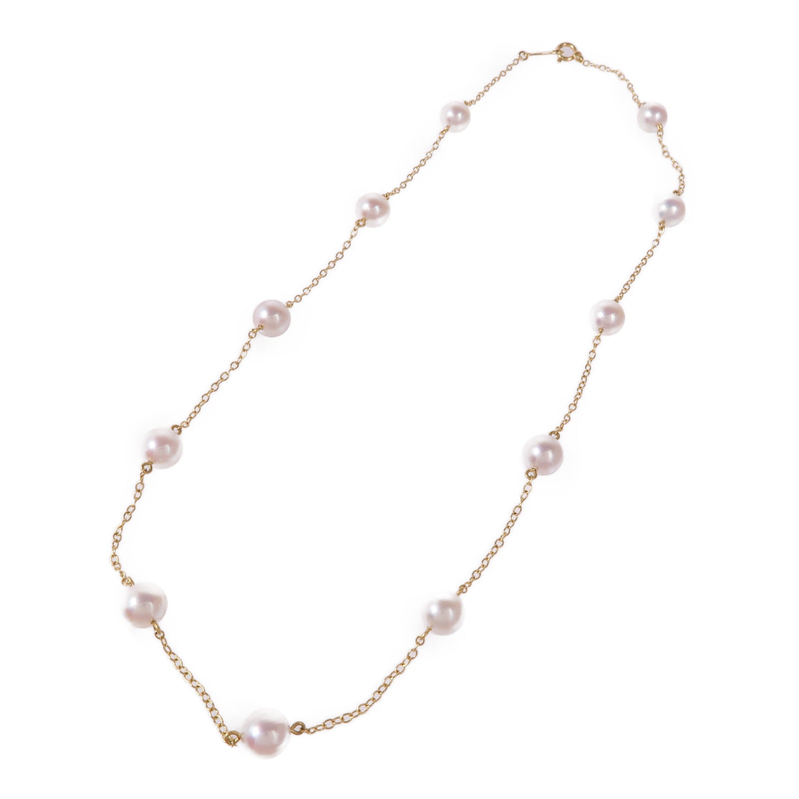MIKIMOTO Pearl Necklace 18K Yellow Gold