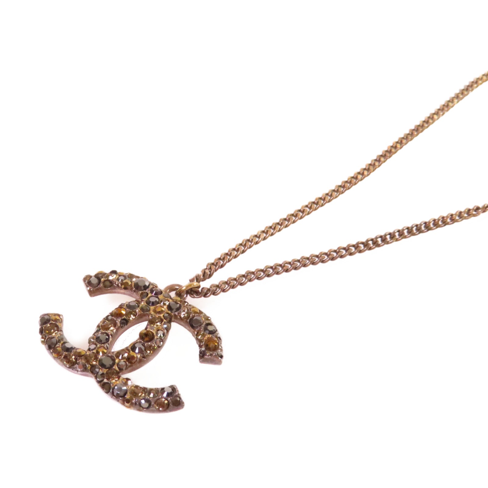 CHANEL 【激減優惠】金屬/水鑽CC Necklace金扣項鍊金色/黑色