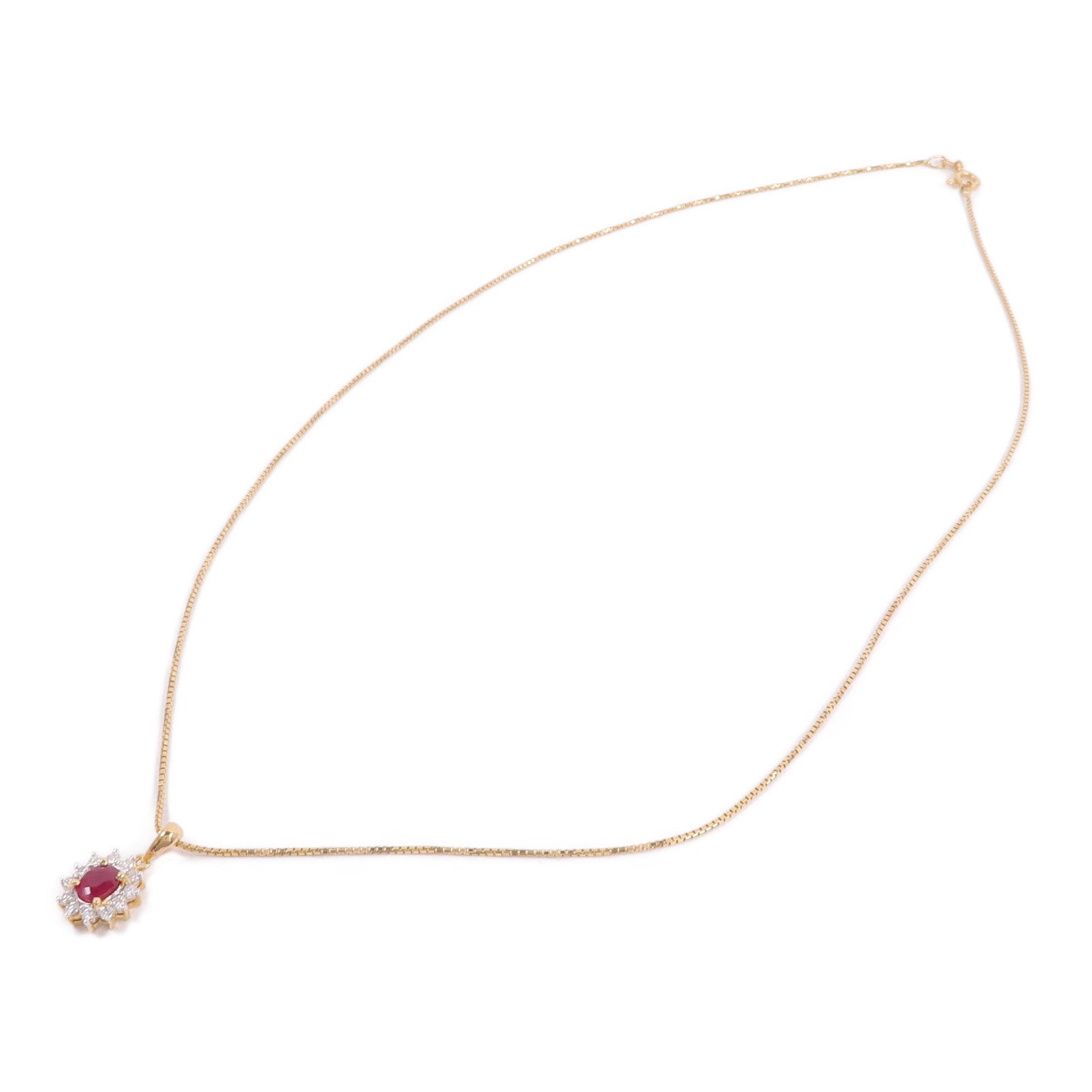 JEWELRY 18K黃金Ruby Diamond Necklace紅寶石/鑽石項鍊