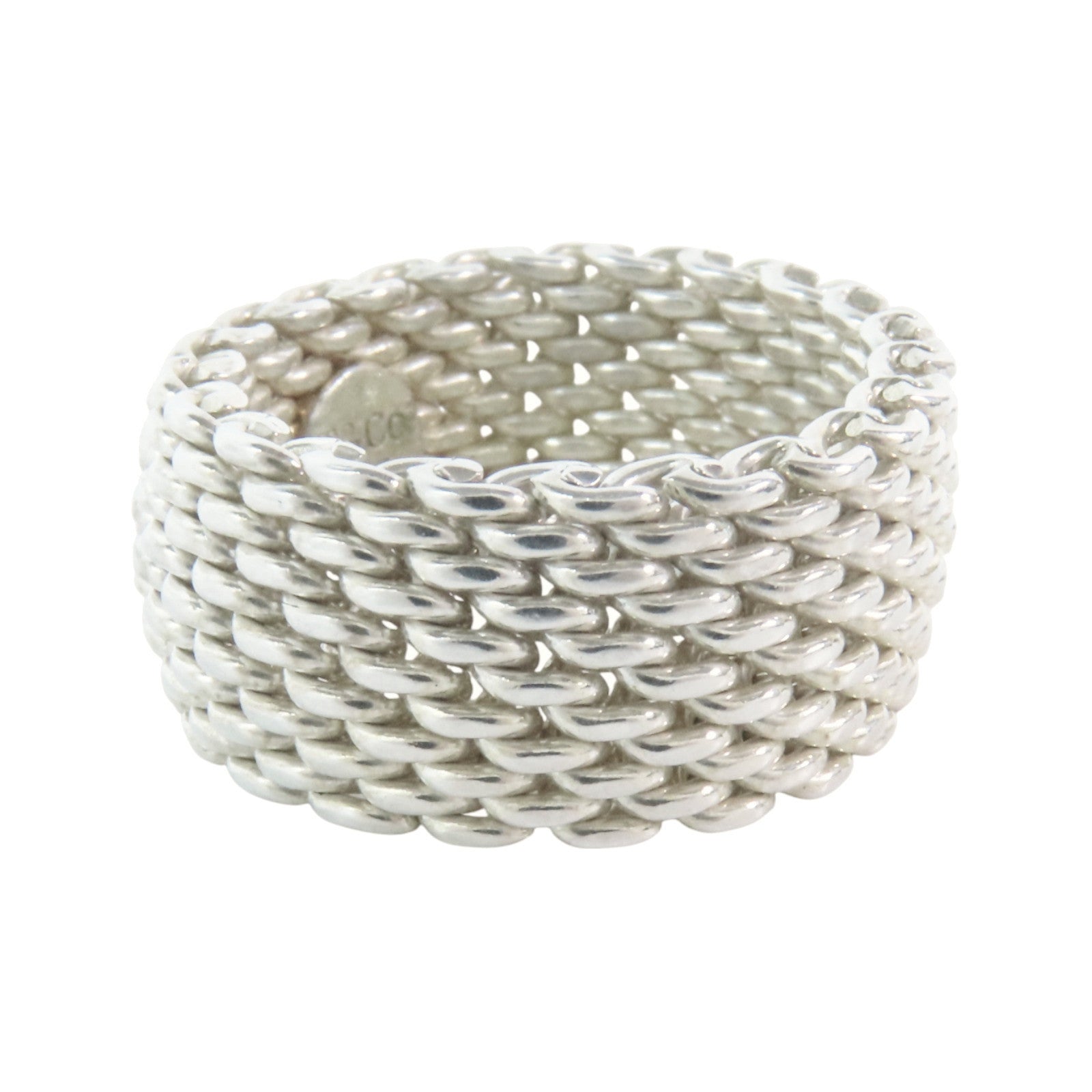 TIFFANY＆CO 925純銀Somerset Mesh Ring戒指US#7
