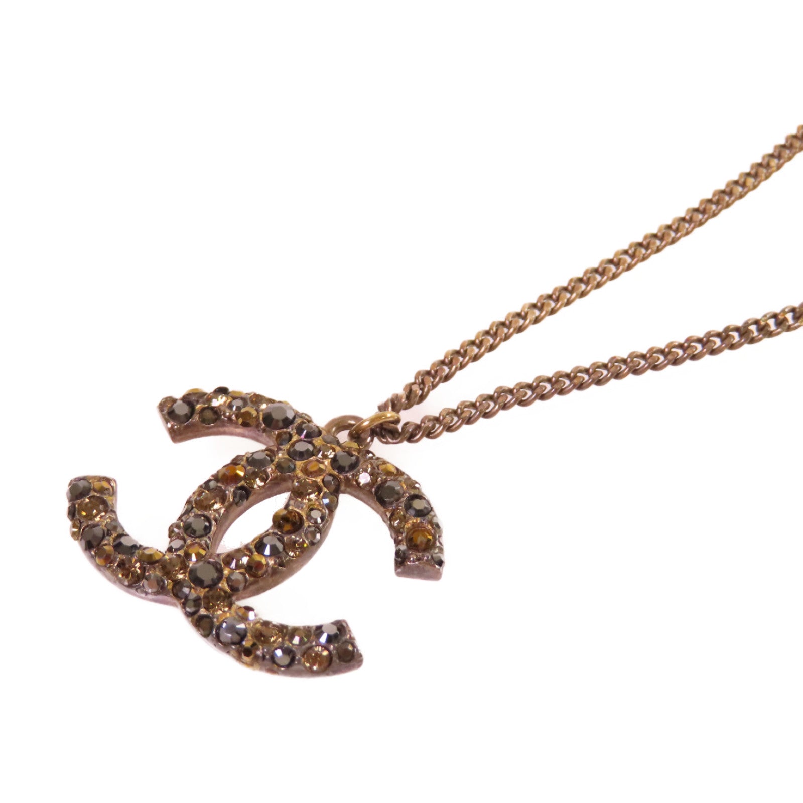 CHANEL 【激減優惠】金屬/水鑽CC Necklace金扣項鍊金色/黑色