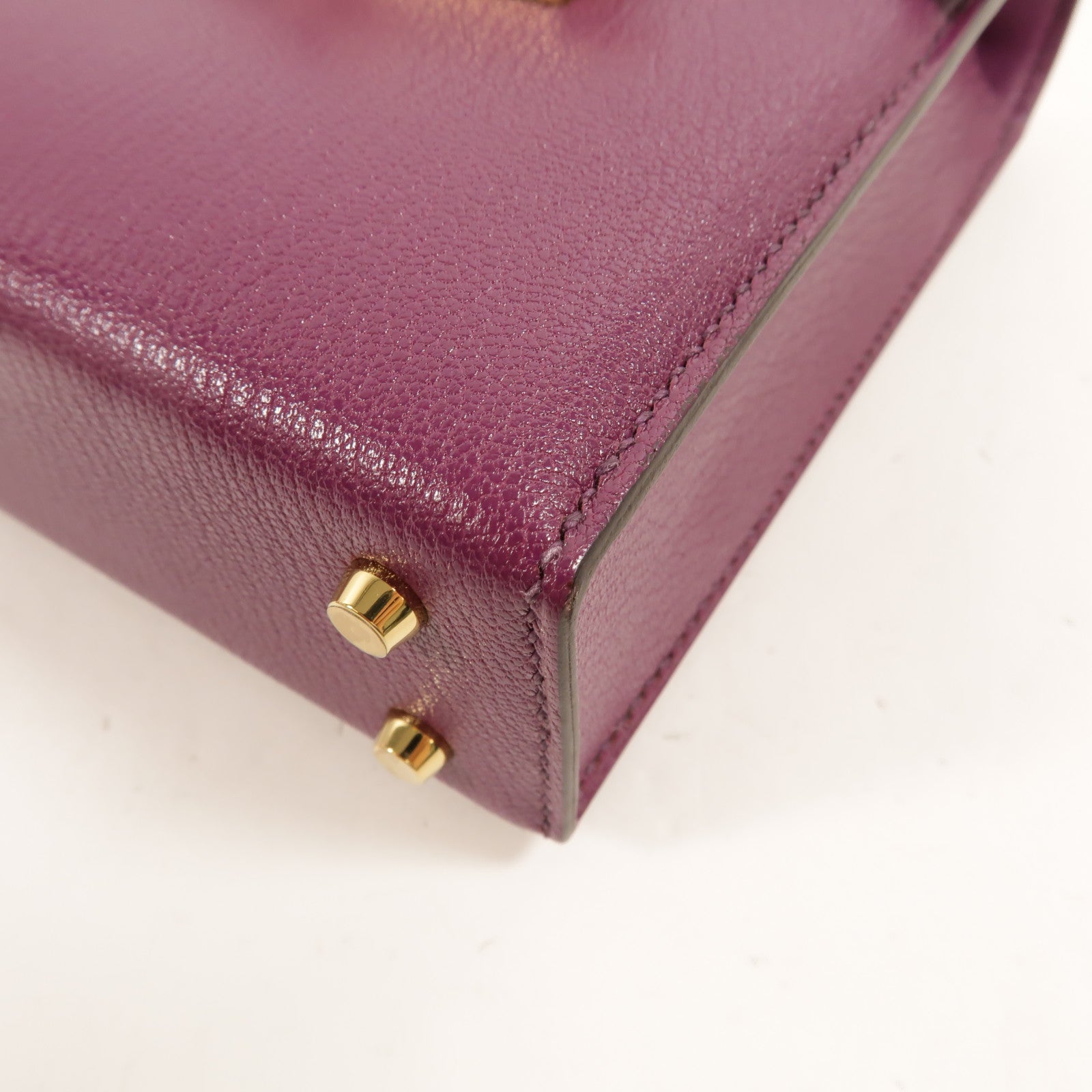 HERMES Chevre皮革Verrou Mini鏈帶肩背袋Anemone