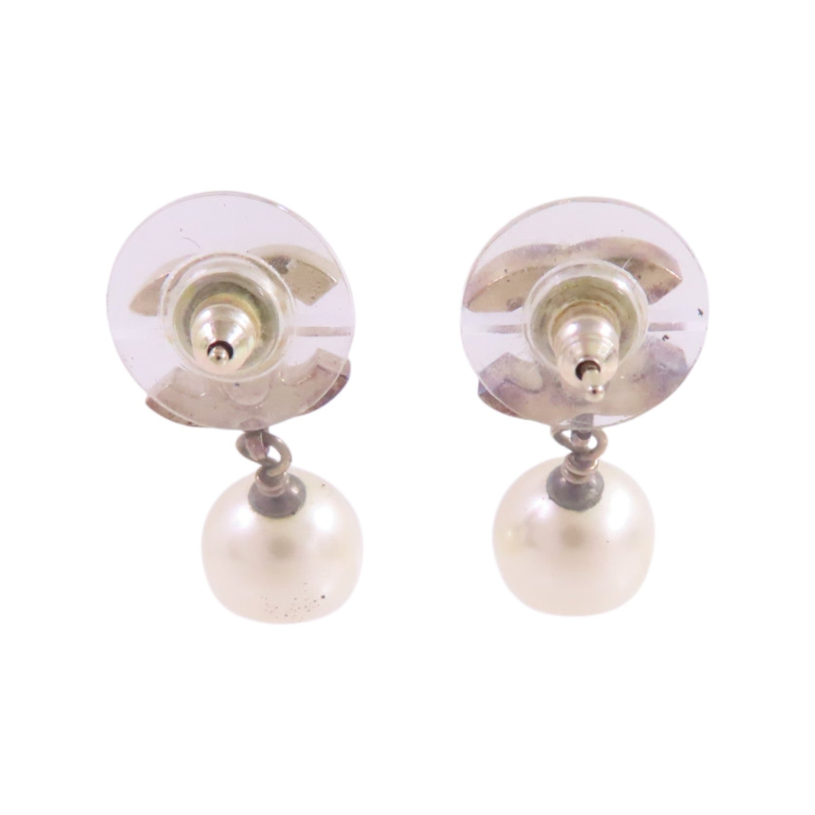 CHANEL 金屬/仿珍珠CC Earrings金扣耳環