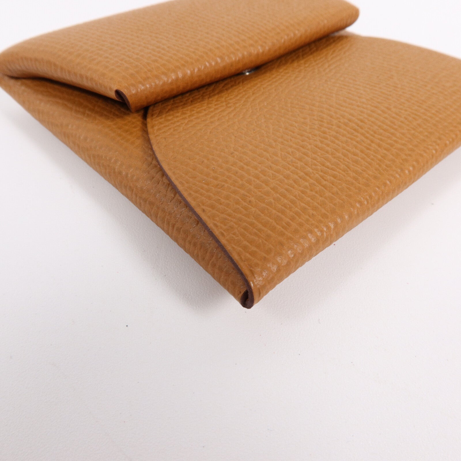 HERMES Epsom皮革Bastia Change Purse零錢包Gold