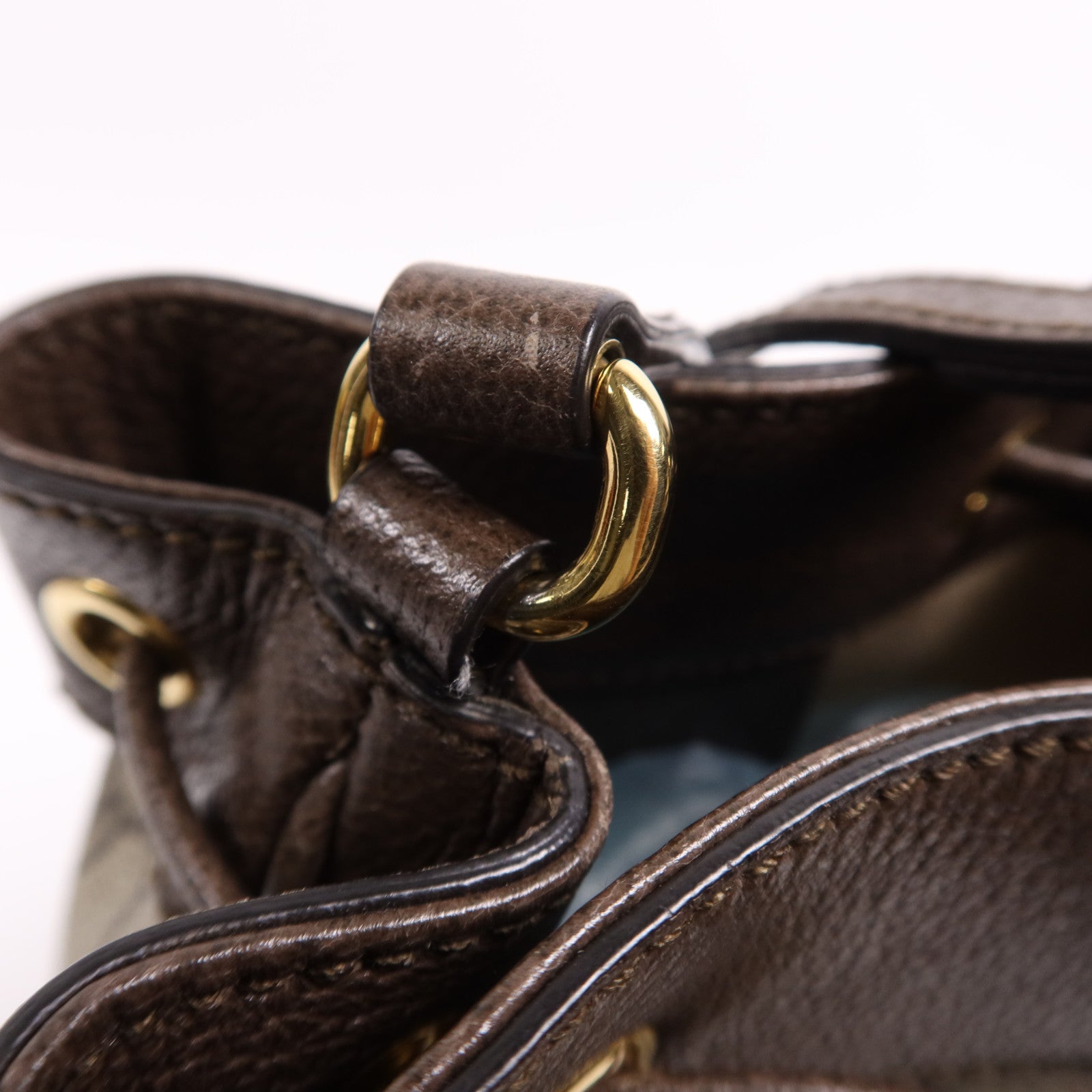 GUCCI 塗層帆布GG Mini Bucket金扣肩背袋