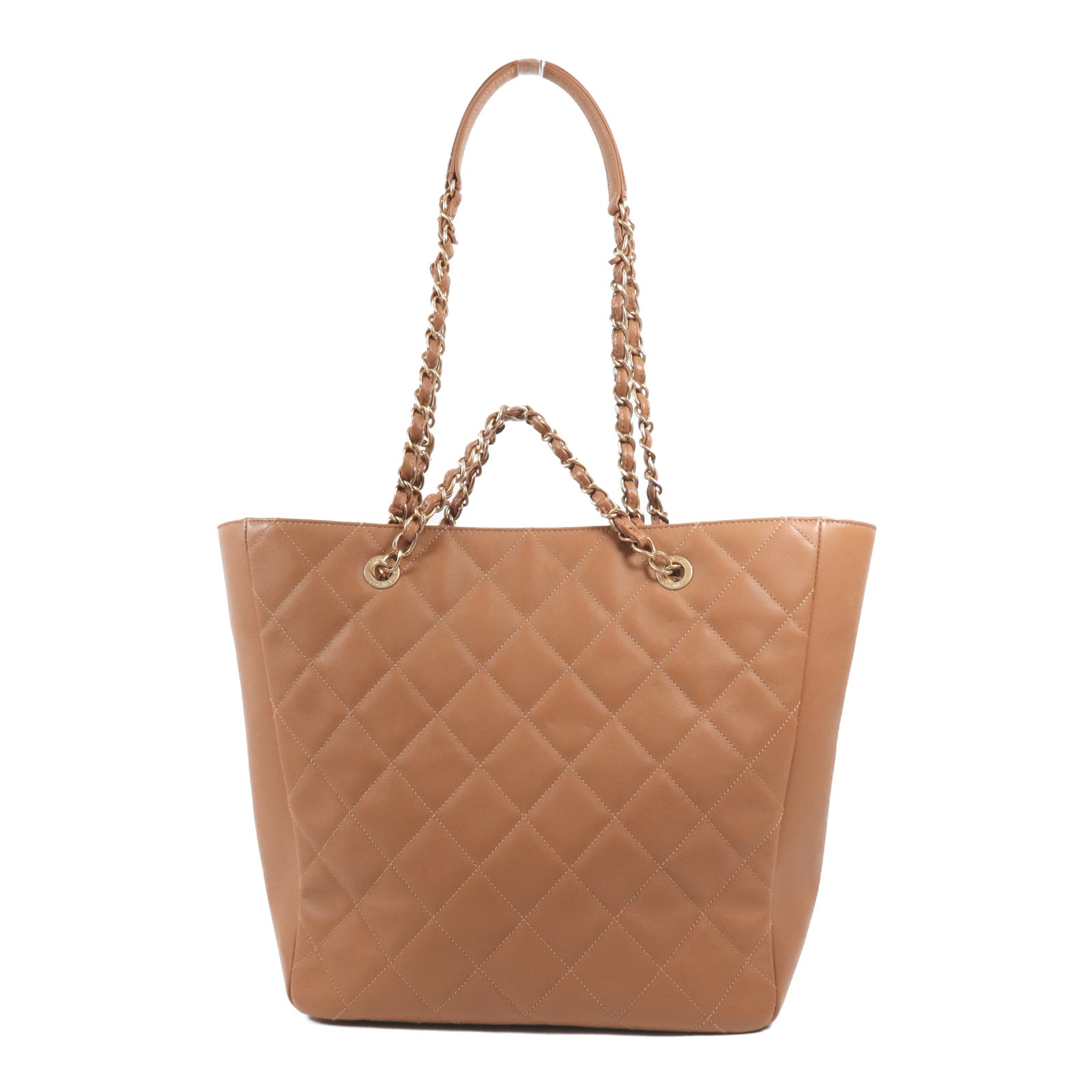 CHANEL 羊皮皮革Tote Bag金扣手挽肩背兩用袋