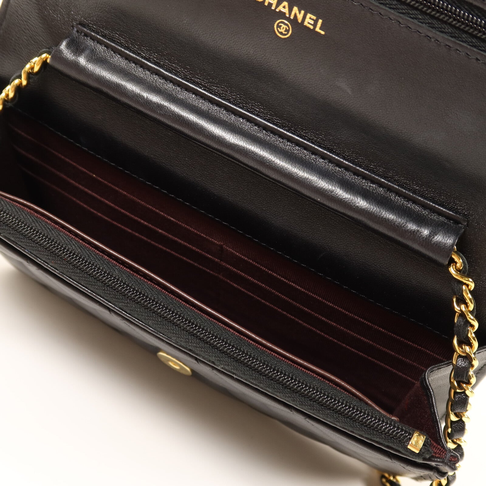 CHANEL 羊皮皮革WOC Wallet on Chain金扣鏈帶肩背袋
