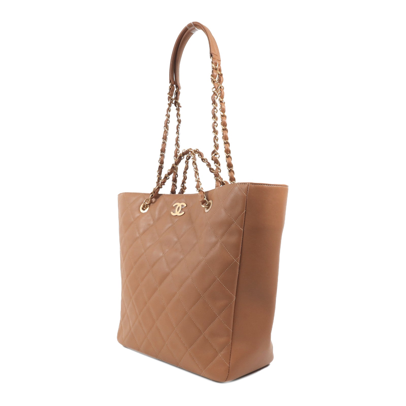 CHANEL 【激減優惠】羊皮皮革Tote Bag金扣手挽肩背兩用袋