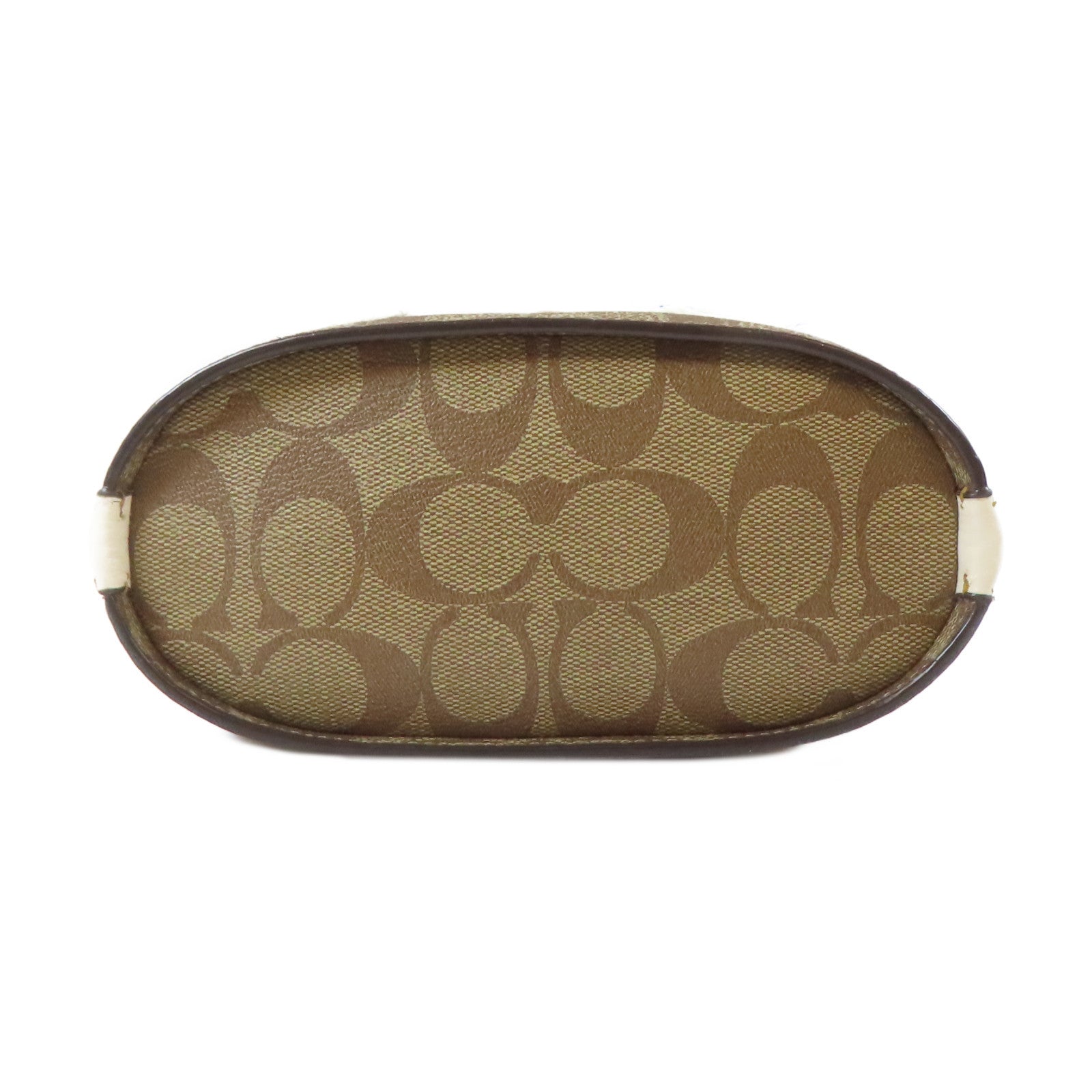 COACH 塗層帆布Shoulder Bag金扣肩背袋啡色
