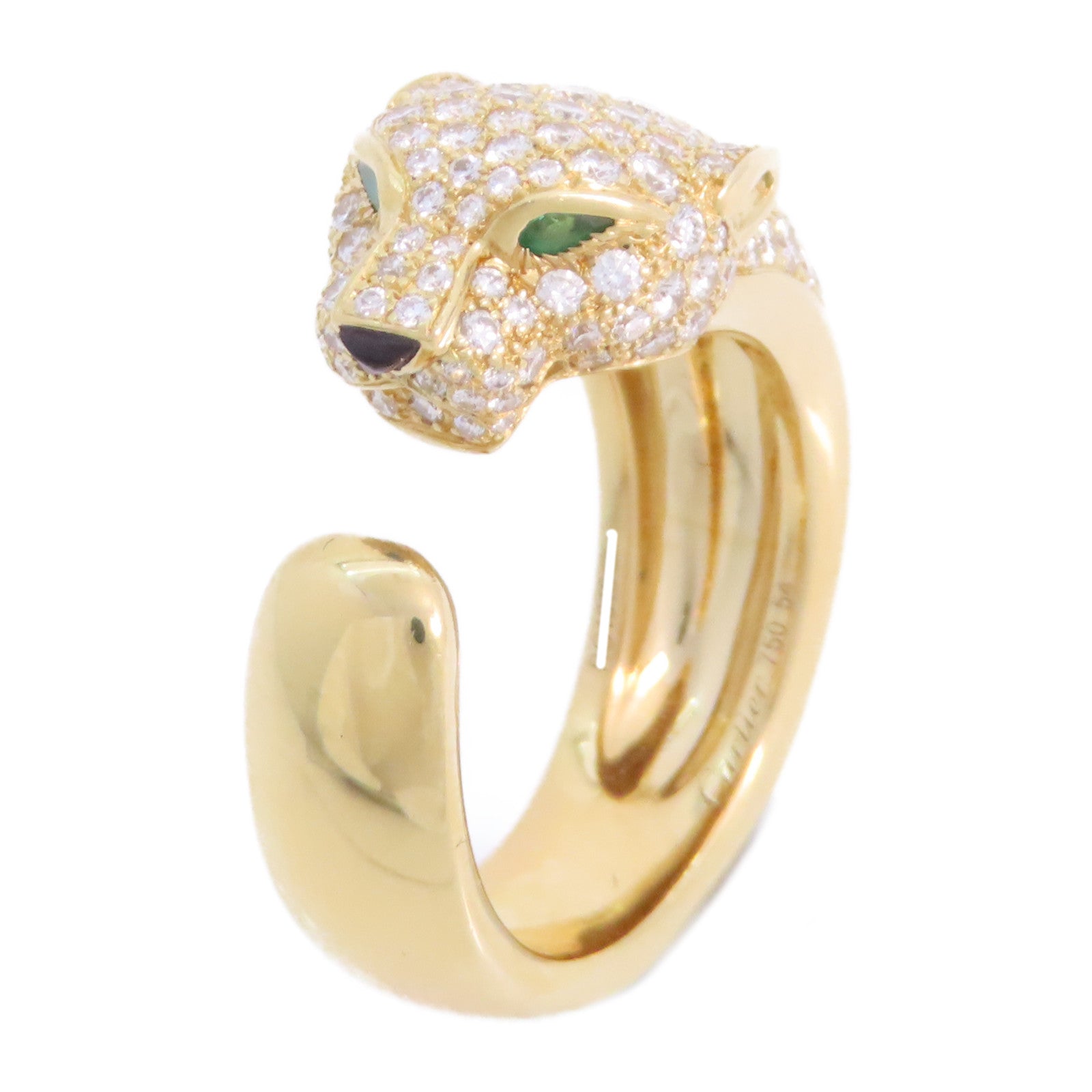CARTIER 18K黃金/鑽石Panthere de Cartier Diamond Ring戒指Cartier#54/US#6.75