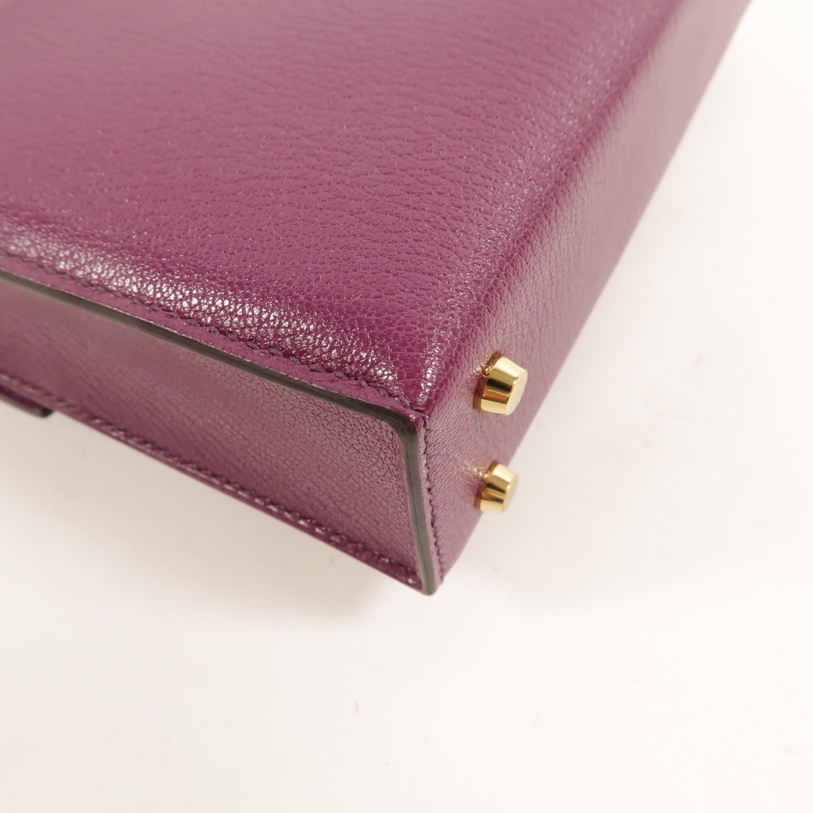 HERMES Chevre皮革Verrou Mini鏈帶肩背袋Anemone
