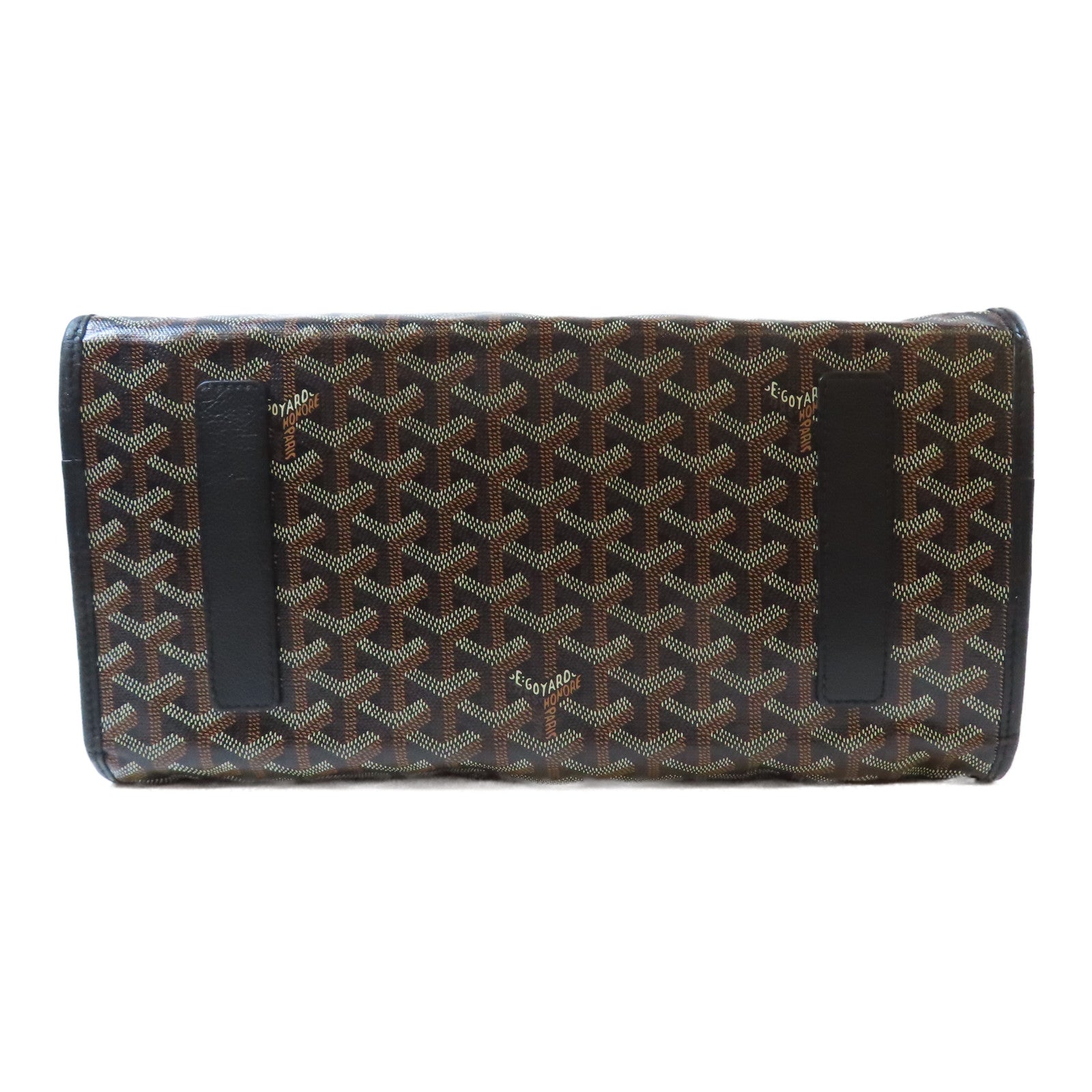 GOYARD 塗層帆布/牛皮皮革Saint Leger Backpack銀扣背包黑色