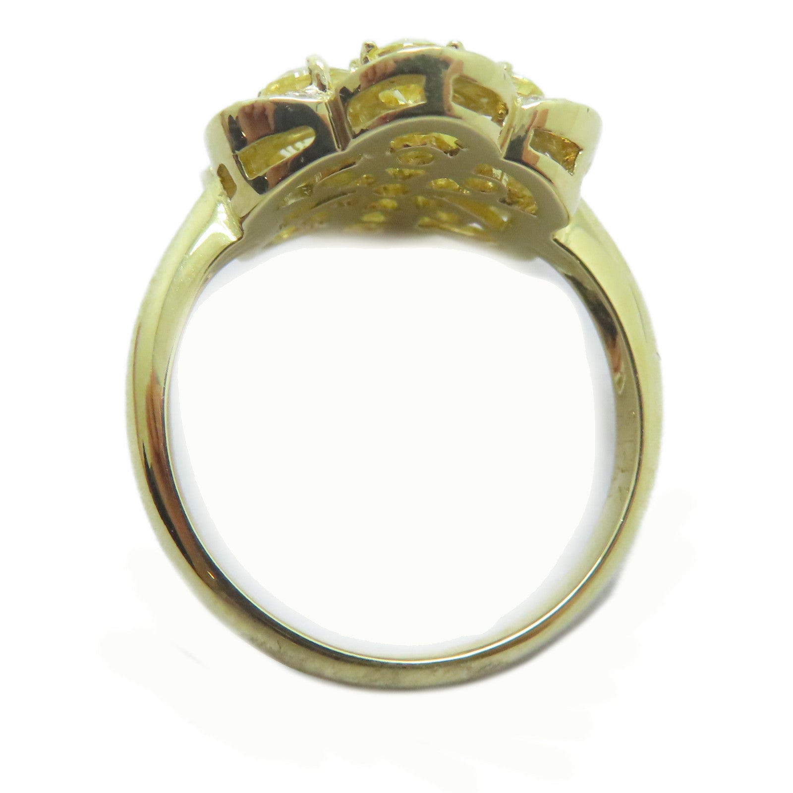 JEWELRY 18K黃金/Sapphire Diamond Ring 1.32ct黃色藍寶石/0.31ct鑚石戒指US#6