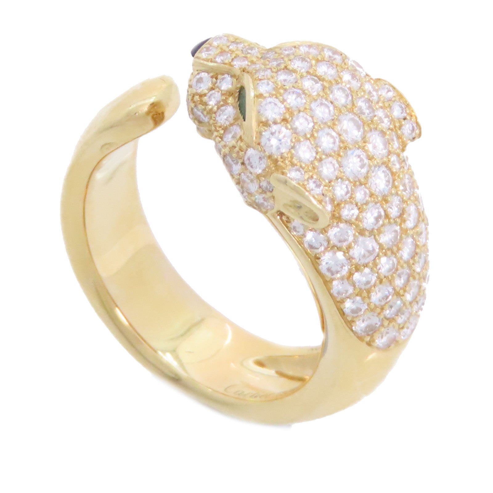 CARTIER 18K黃金/鑽石Panthere de Cartier Diamond Ring戒指Cartier#54/US#6.75