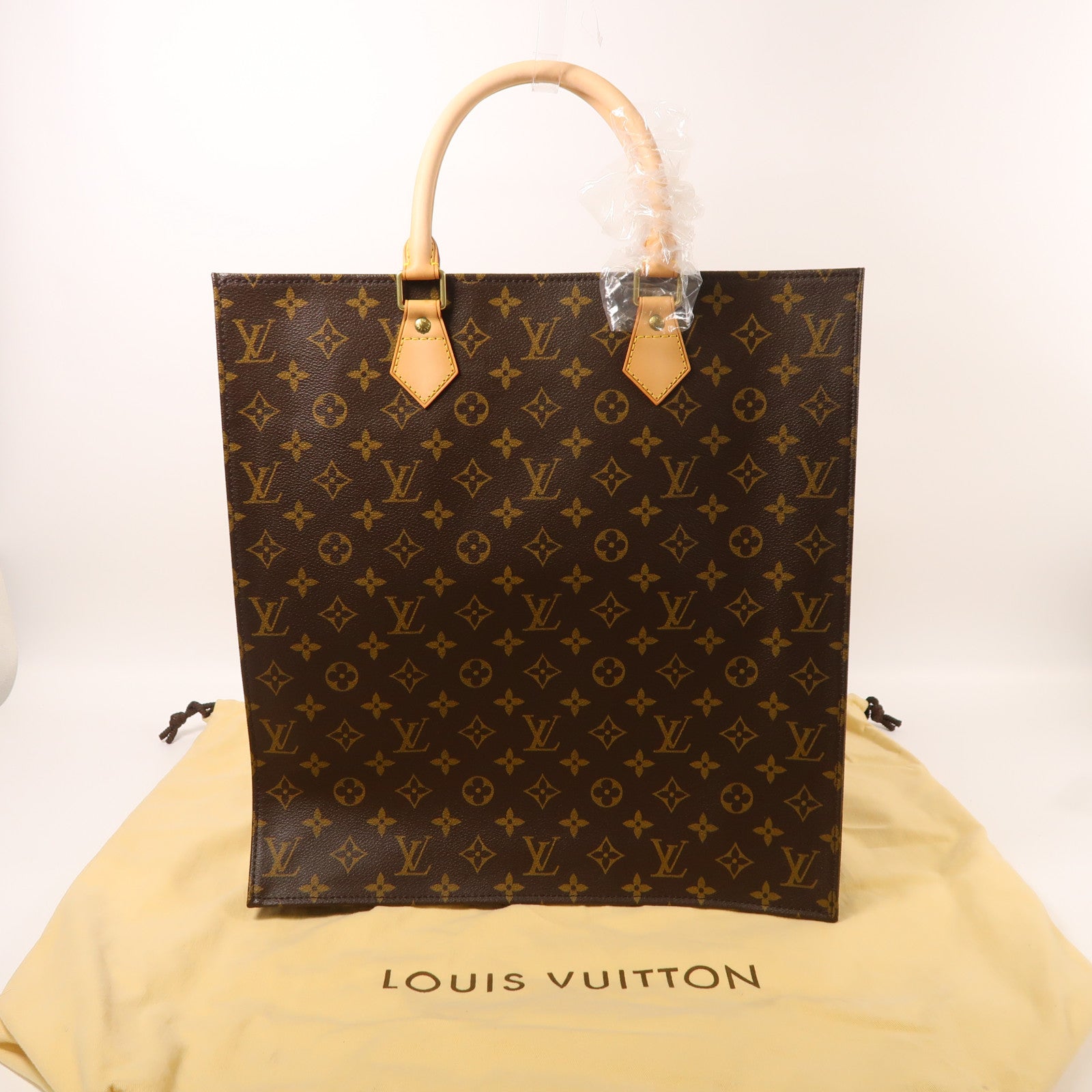 LOUIS VUITTON Monogram Sac Plat金扣手挽袋