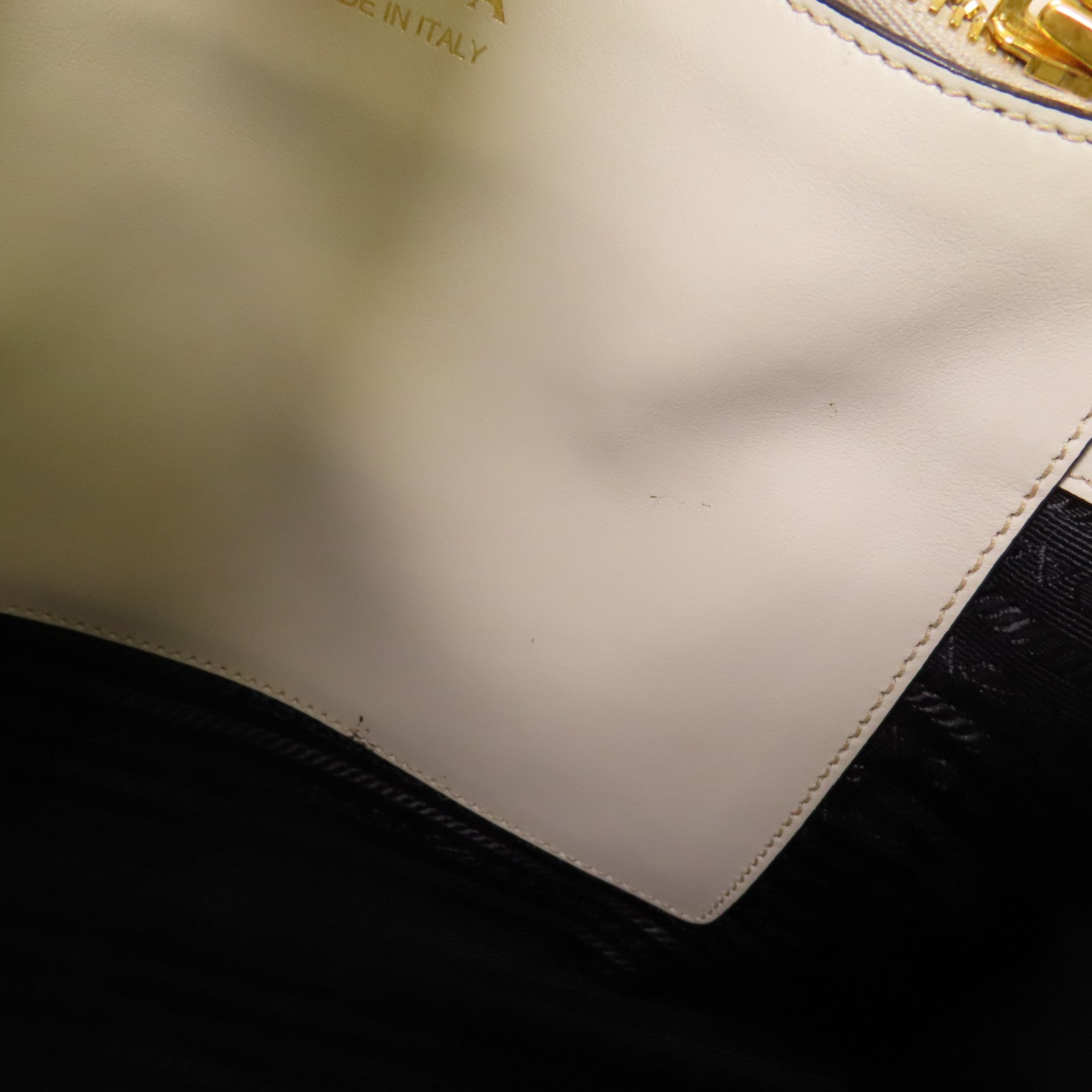 PRADA GHW 2 Way Shoulder Bag Handbag 1BA155 Saffiano Leather White