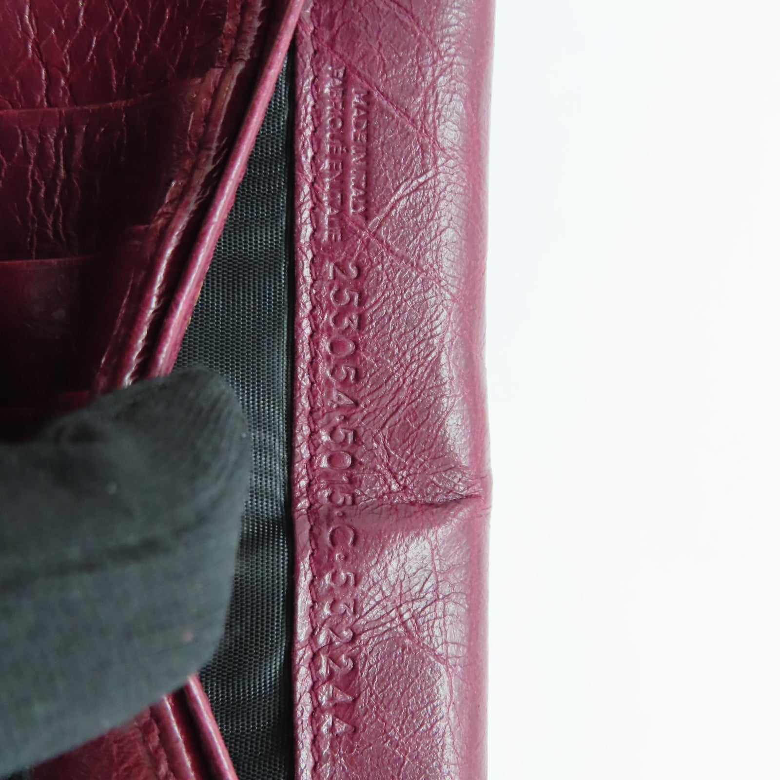 BALENCIAGA 皮革GIANT CONTINENTAL Wallet銀扣長錢包紫色