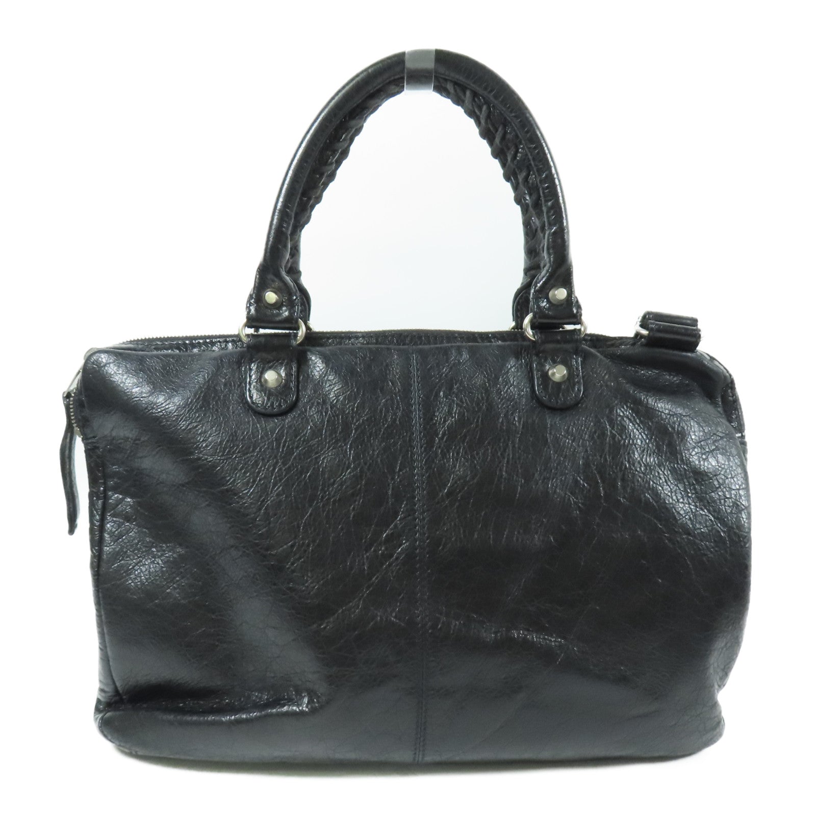 BALENCIAGA 牛皮皮革2 Way Shoulder Bag銀扣手挽肩背兩用袋