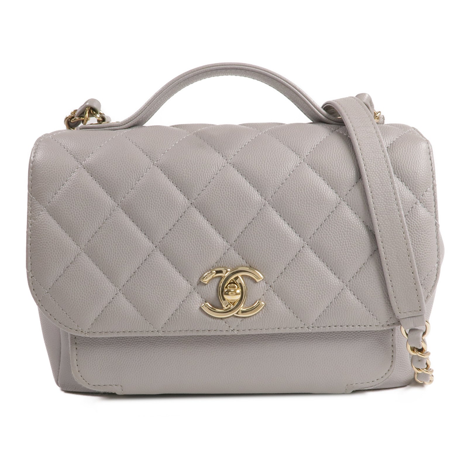 CHANEL 牛皮皮革Business Affinity金扣肩背袋