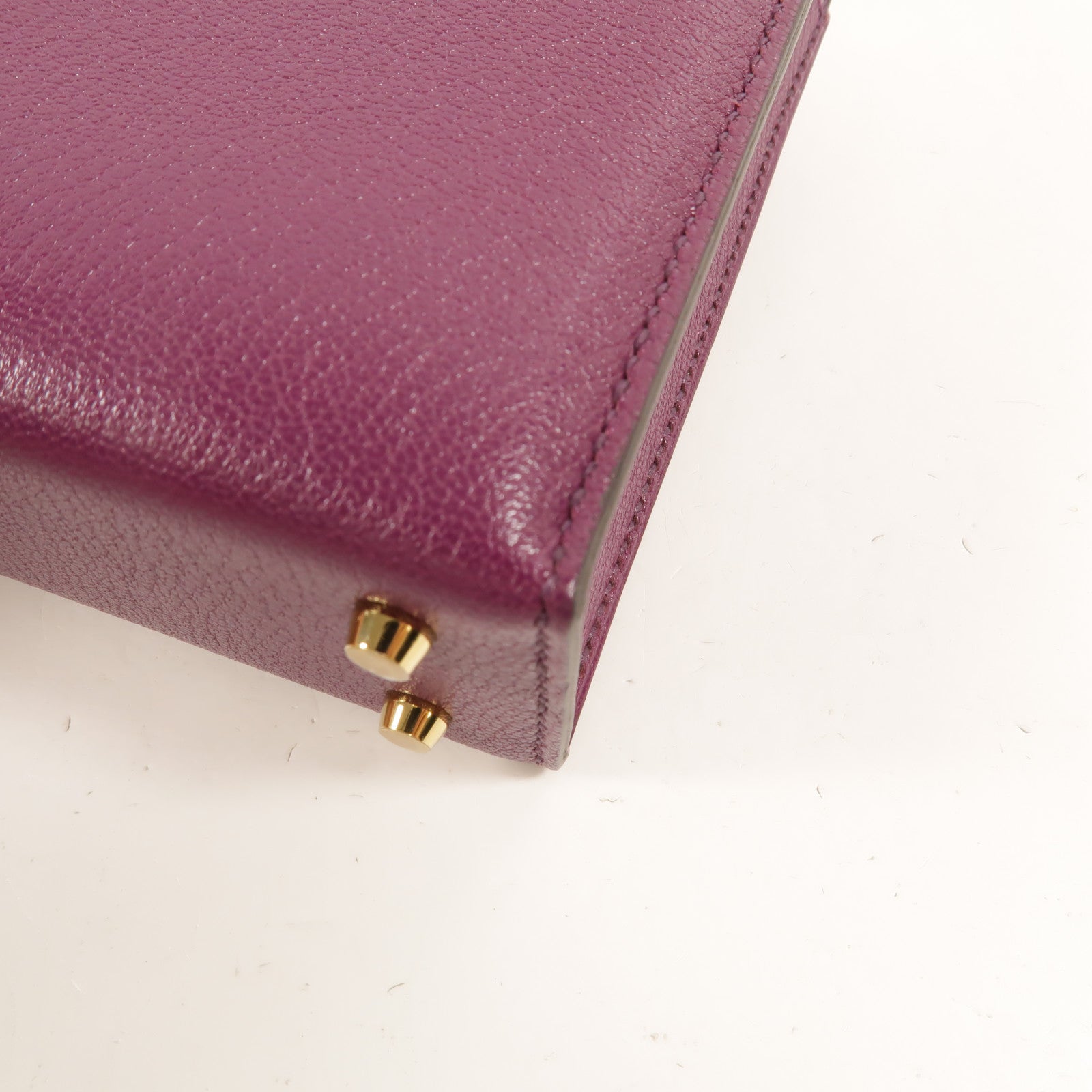 HERMES Chevre皮革Verrou Mini鏈帶肩背袋Anemone