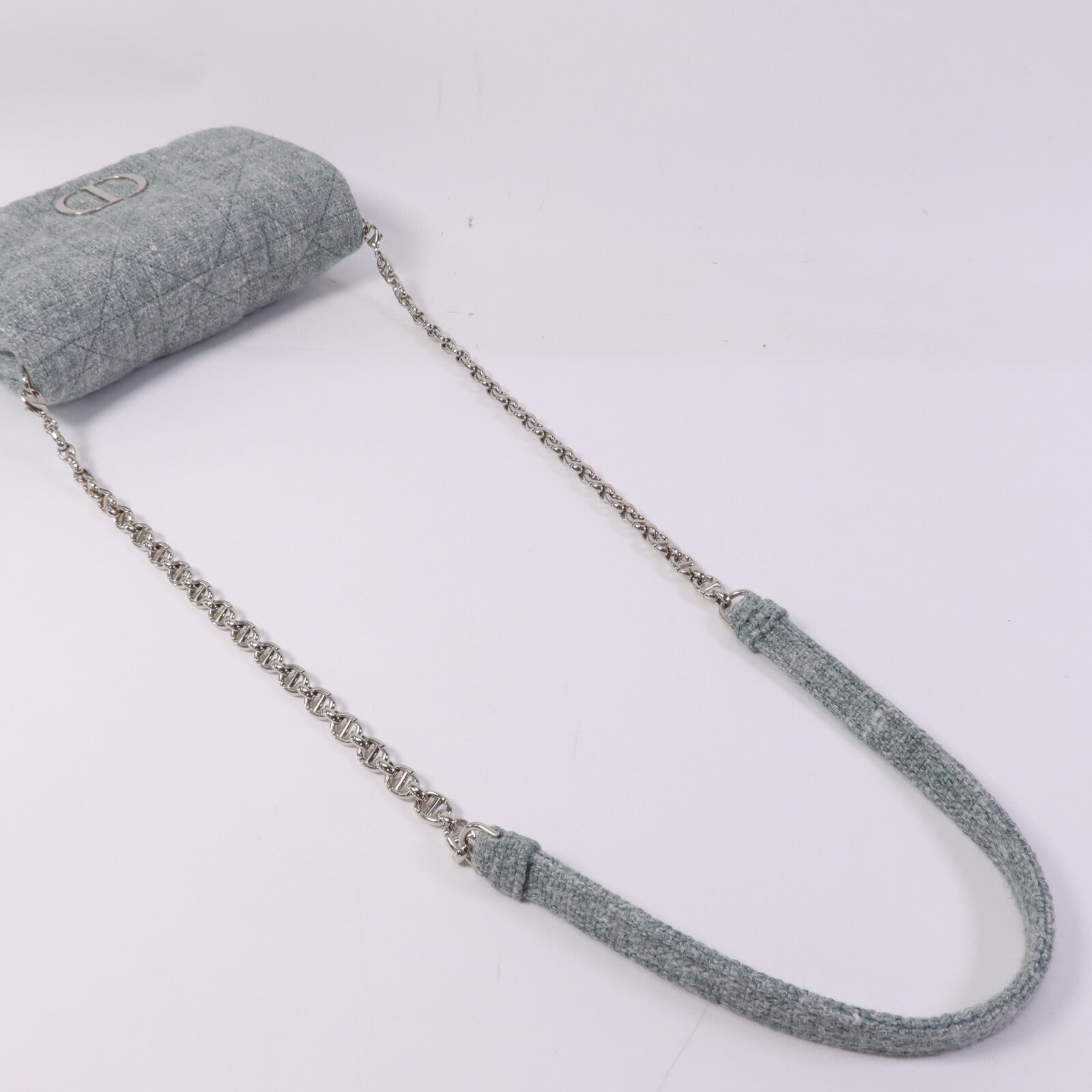 Dior Tweed Caro Small銀扣肩背袋