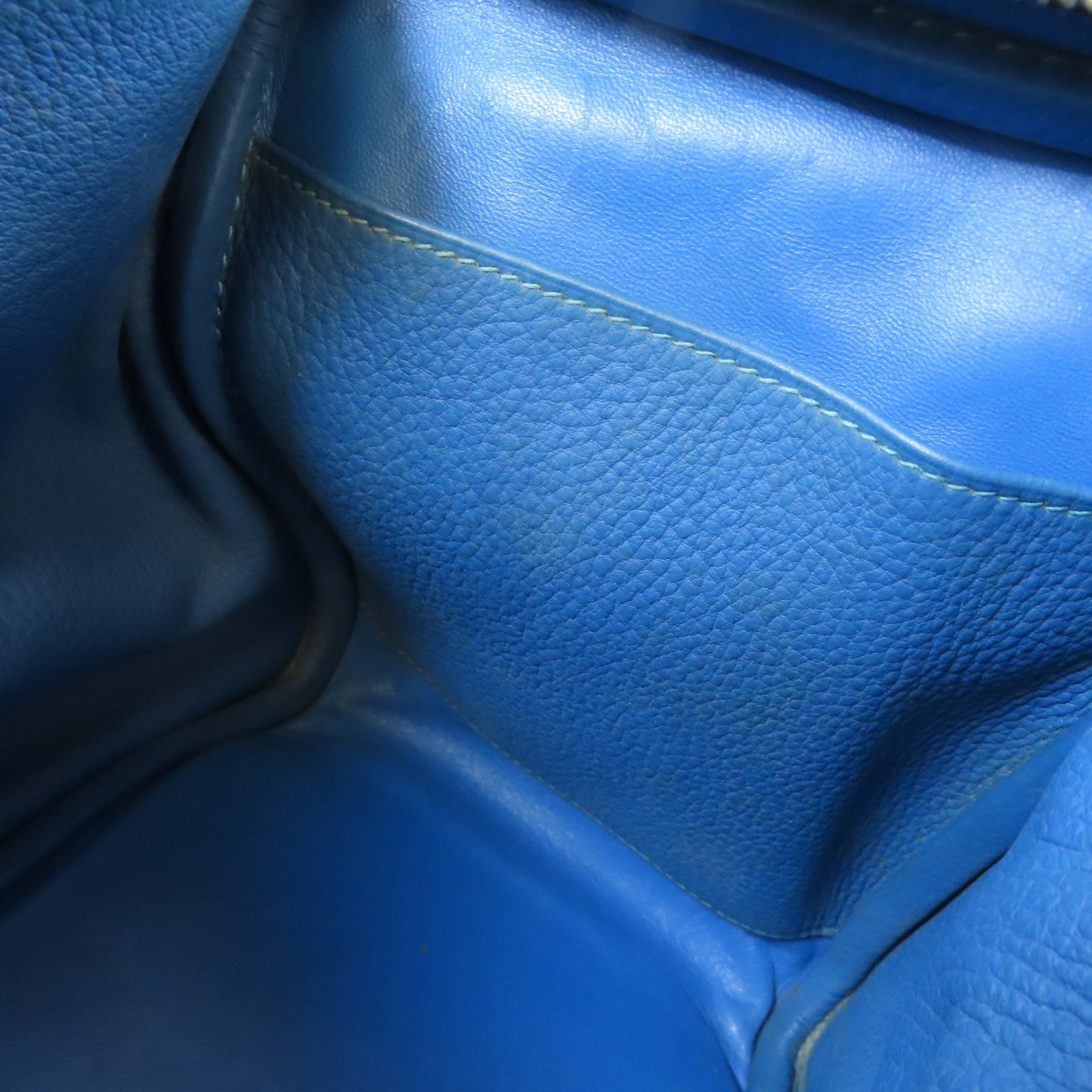 HERMES 【激減優惠】Clemence皮革Lindy 30銀扣手挽肩背兩用袋Mykonos藍色