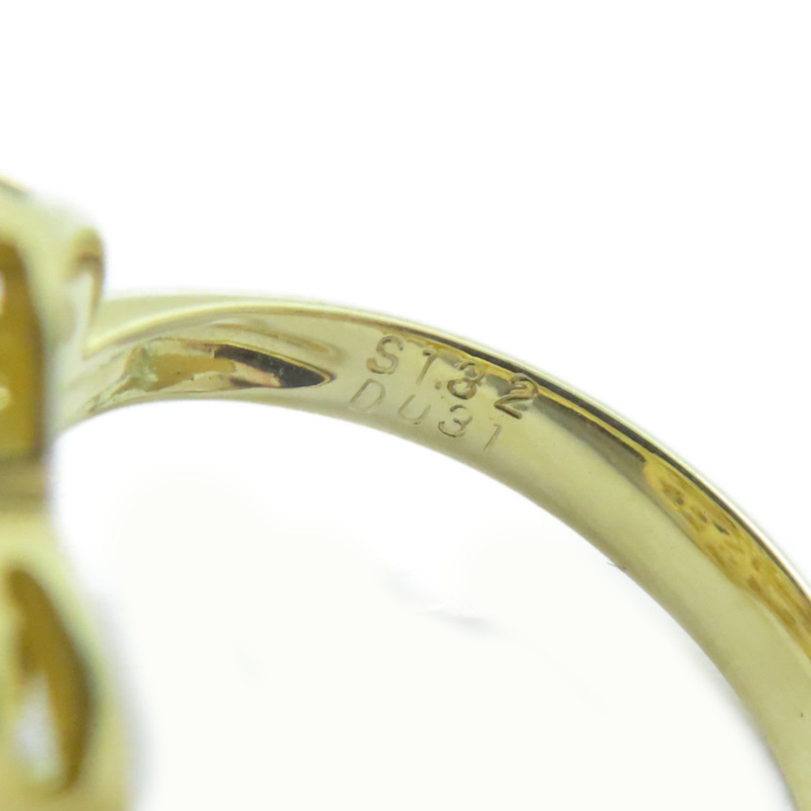 JEWELRY 18K黃金/Sapphire Diamond Ring 1.32ct黃色藍寶石/0.31ct鑚石戒指US#6