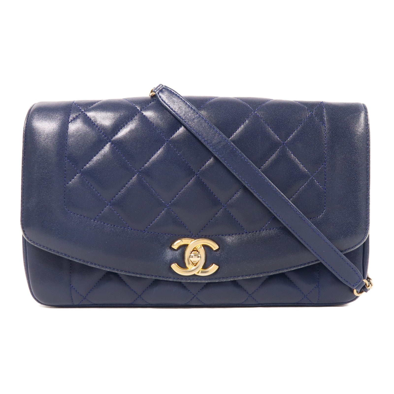 CHANEL 牛皮皮革Chain Shoulder金扣鏈帶肩背袋