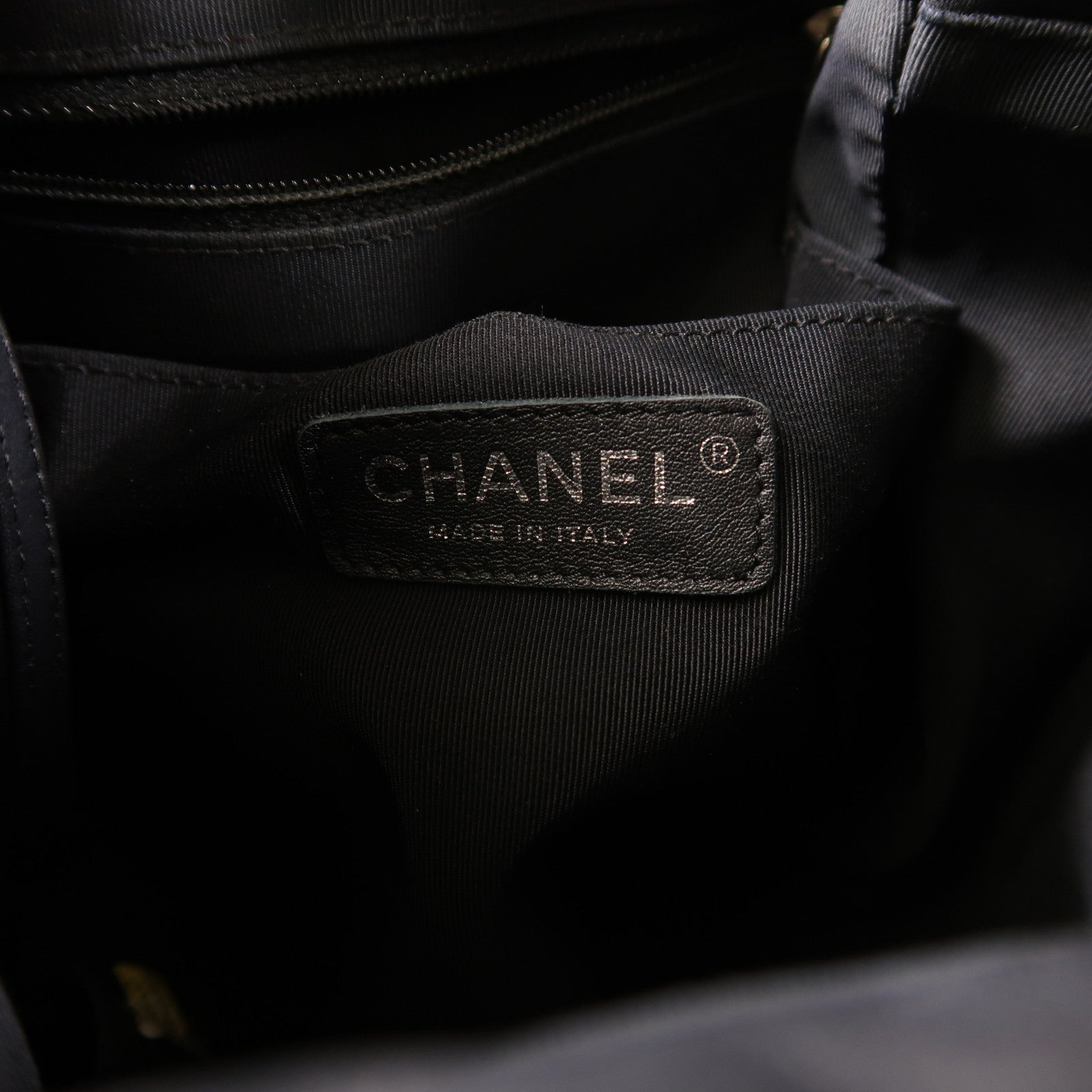 CHANEL CC sHW Bucket Chain Shoulder Bag Calfskin Leather Black