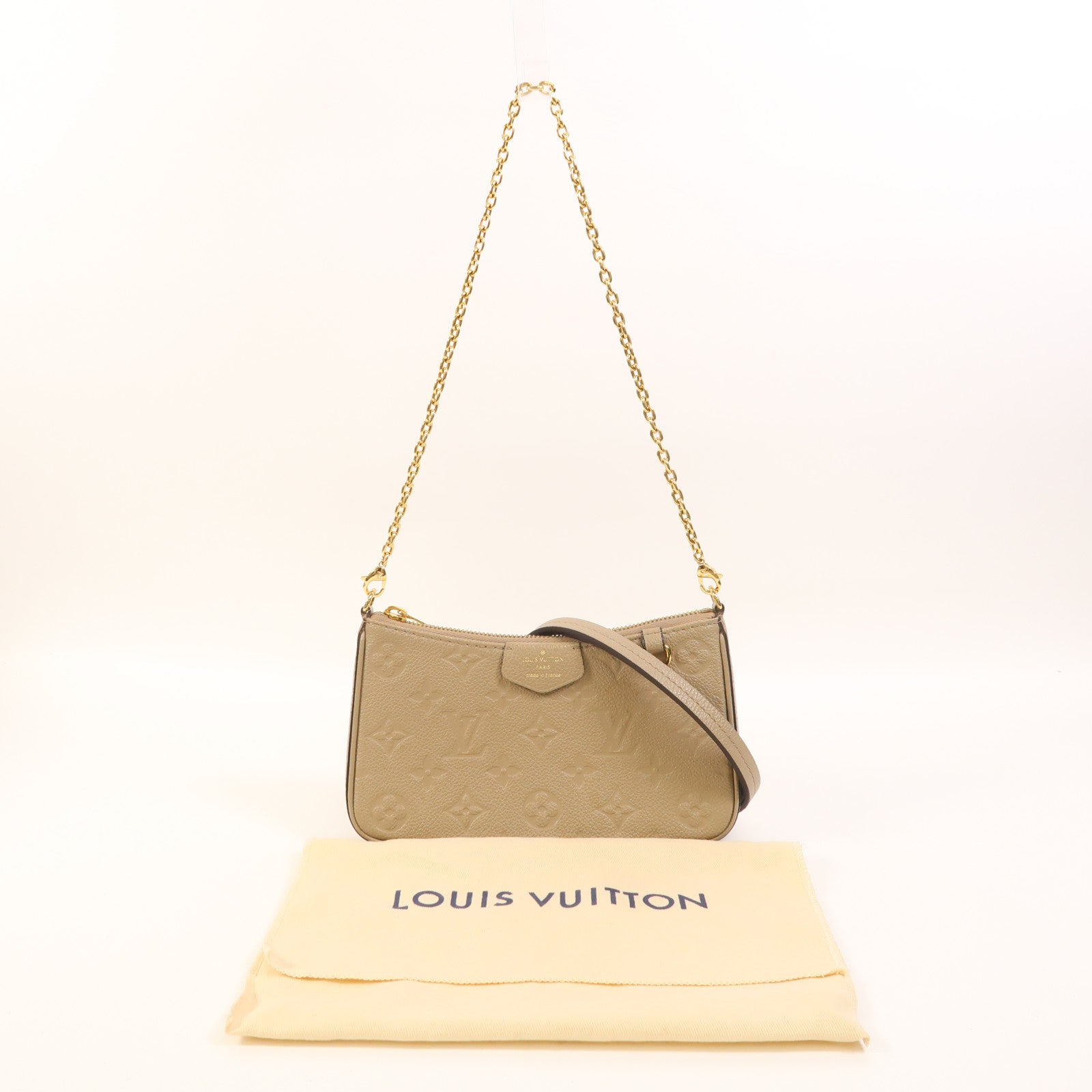 LOUIS VUITTON Monogram Empreinte Easy Pouch On Strap金扣肩背袋