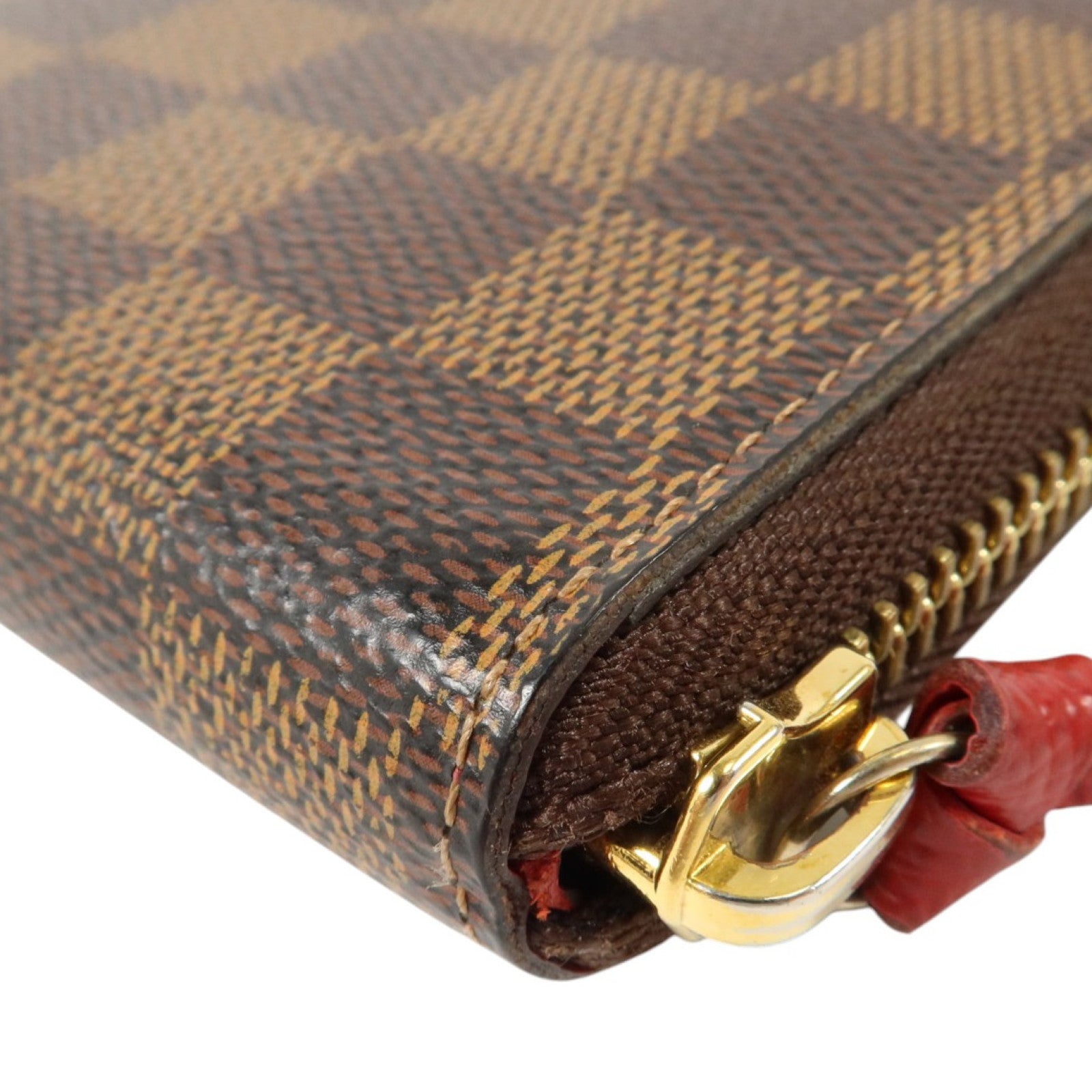 LOUIS VUITTON Damier Clemence Wallet金扣長錢包