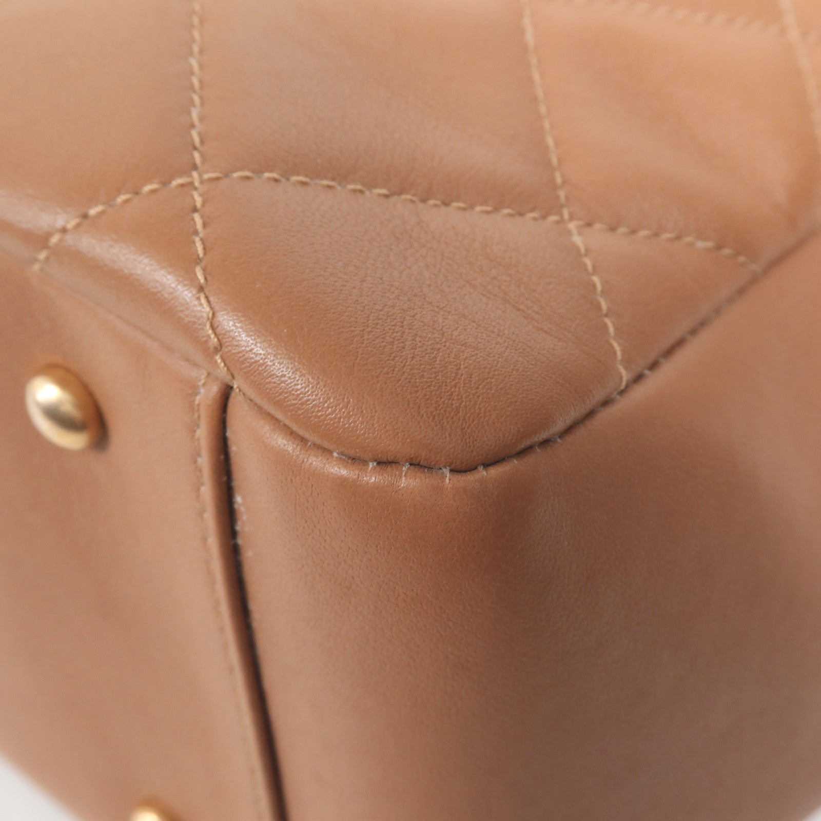 CHANEL 羊皮皮革Tote Bag金扣手挽肩背兩用袋